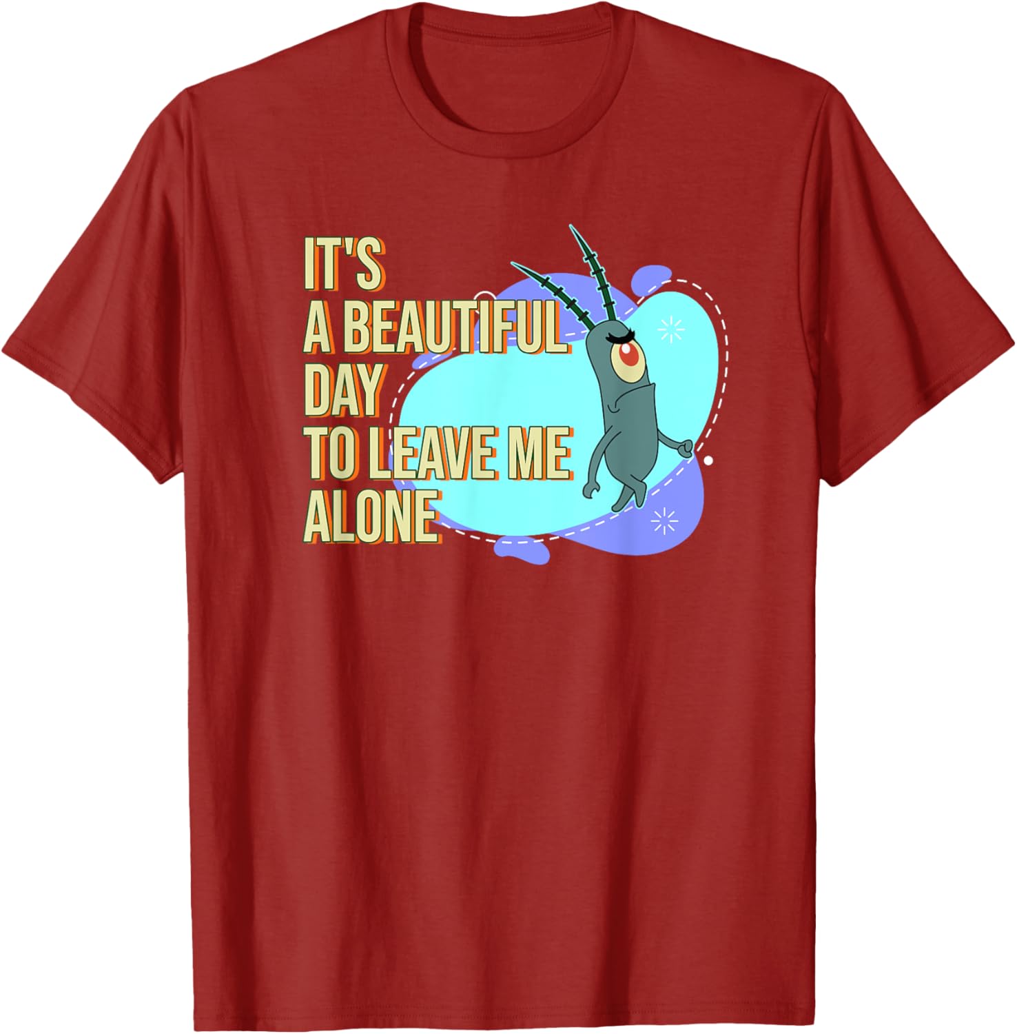 Mademark SpongeBob SquarePants Plankton Beautiful Day T-Shirt for Fun Style - 2