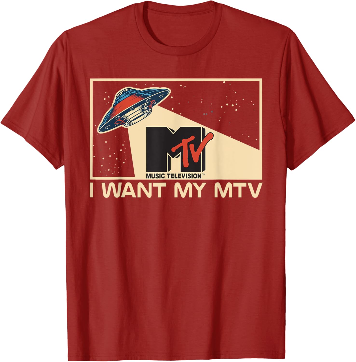 Mademark x MTV Vintage Alien UFO Beam T-Shirt for MTV Fans - 4