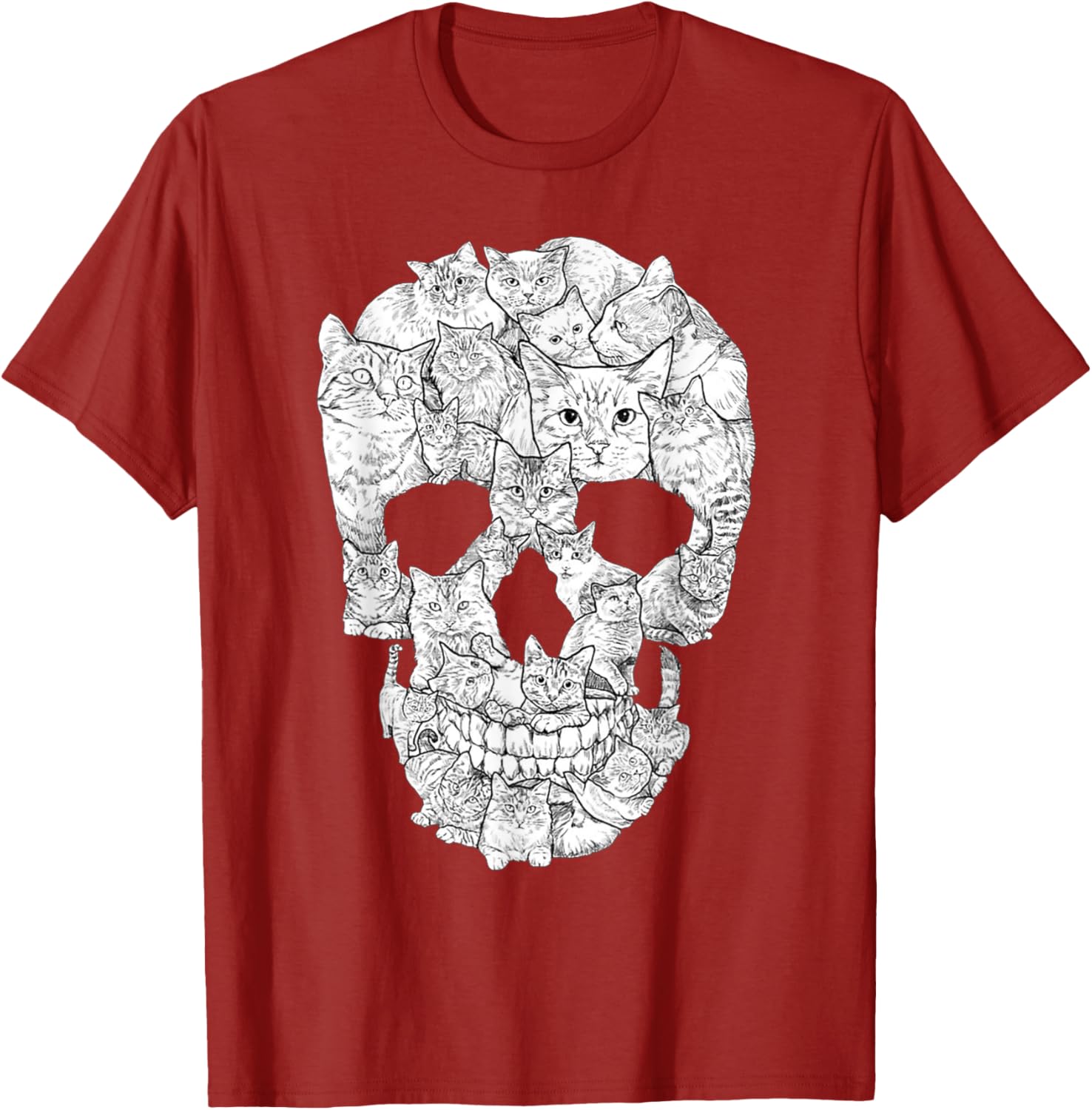 Cat Skull T-Shirt for Halloween - Fun Kitty Skeleton Tee for All Ages - 12