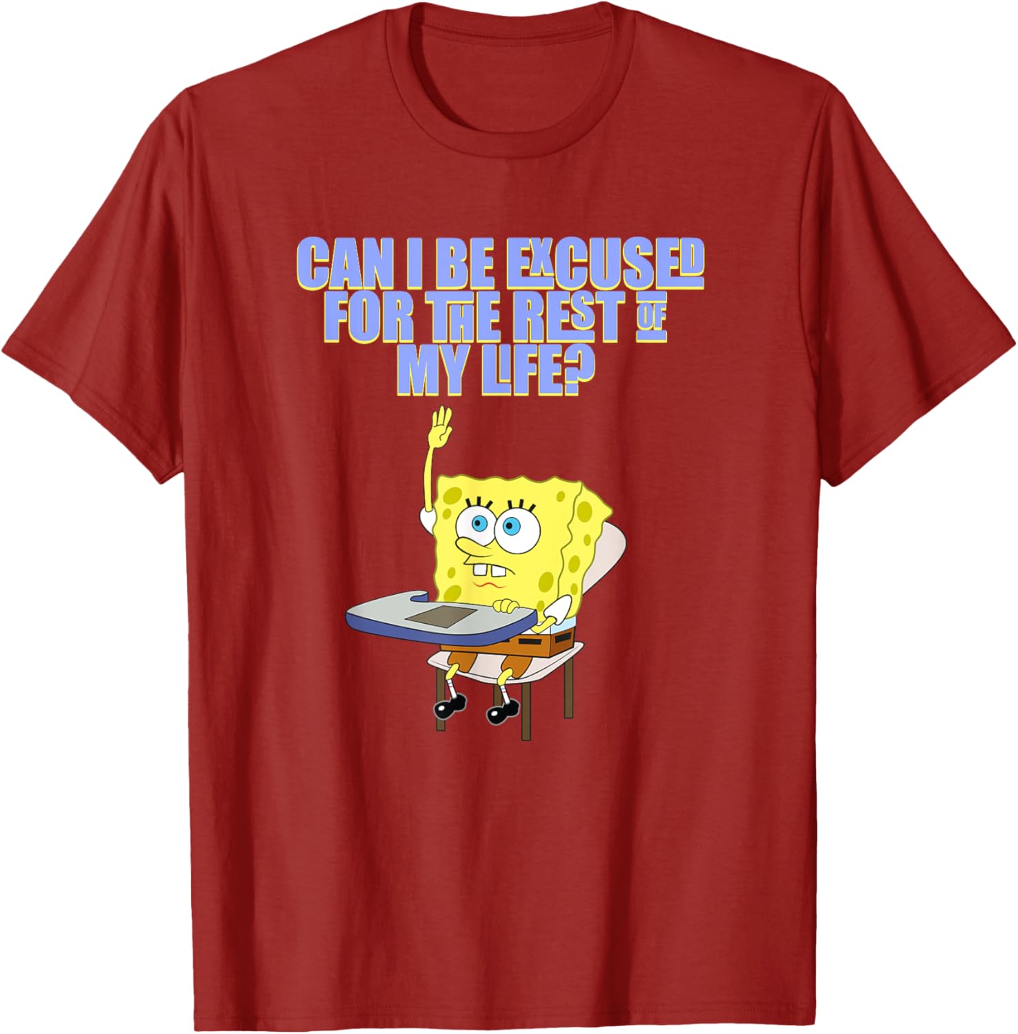 Mademark SpongeBob SquarePants Can I Be Excused T-Shirt for Fun Style - 6