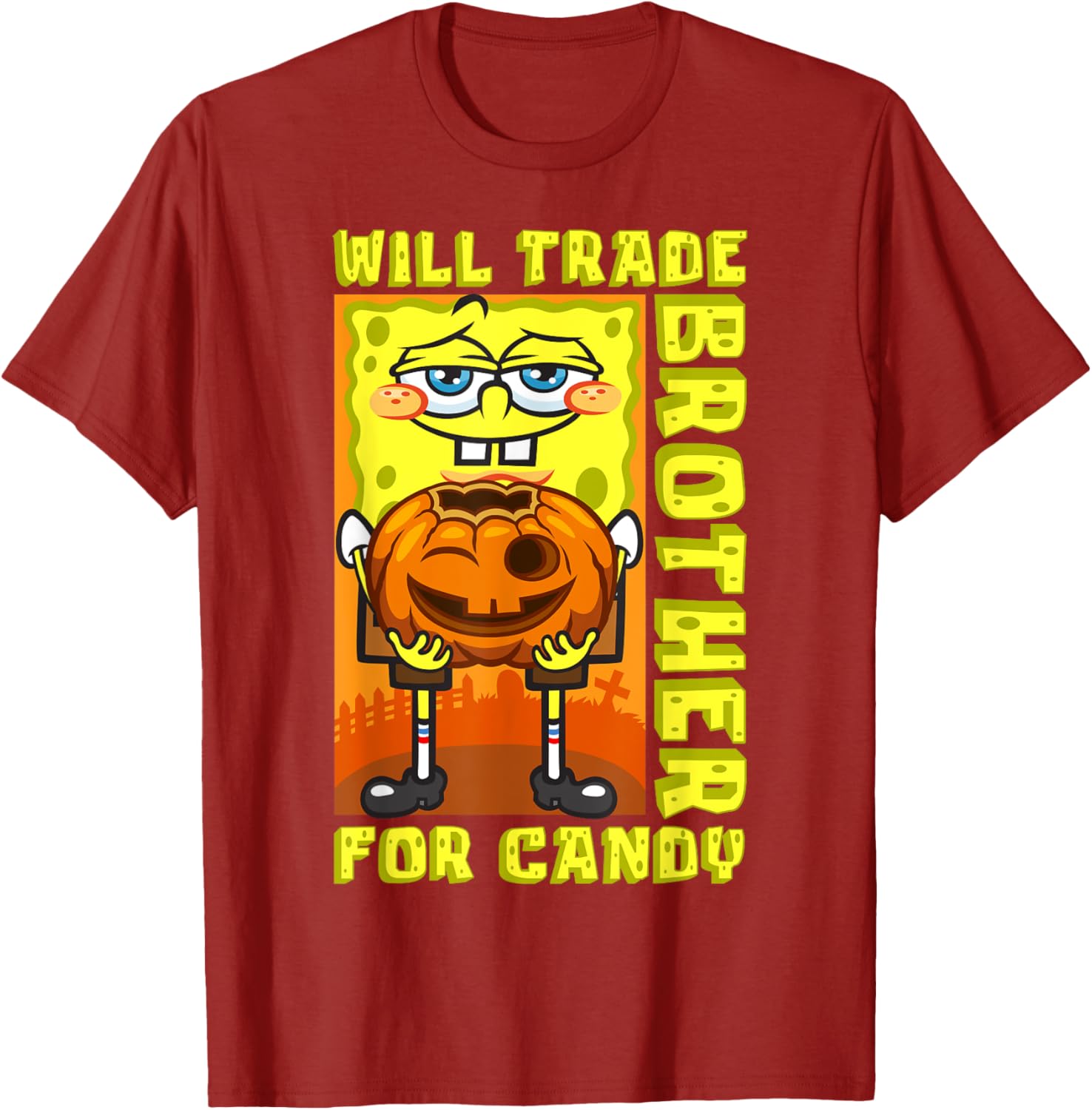 Funny SpongeBob SquarePants T-Shirt - Trade Brother for Candy Gift - 14