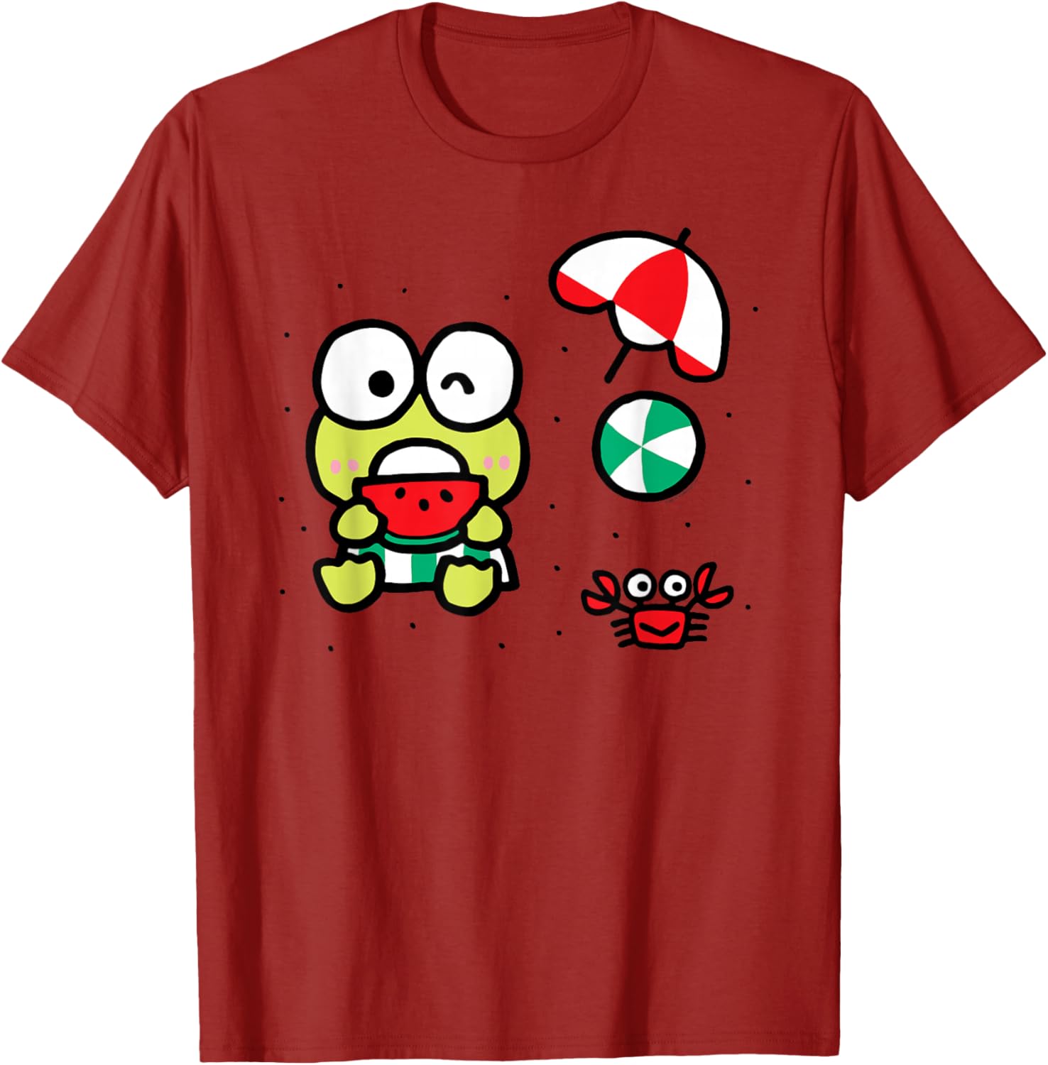 Keroppi Beach Summer Watermelon T-Shirt Fun and Cute Summer Apparel - 13