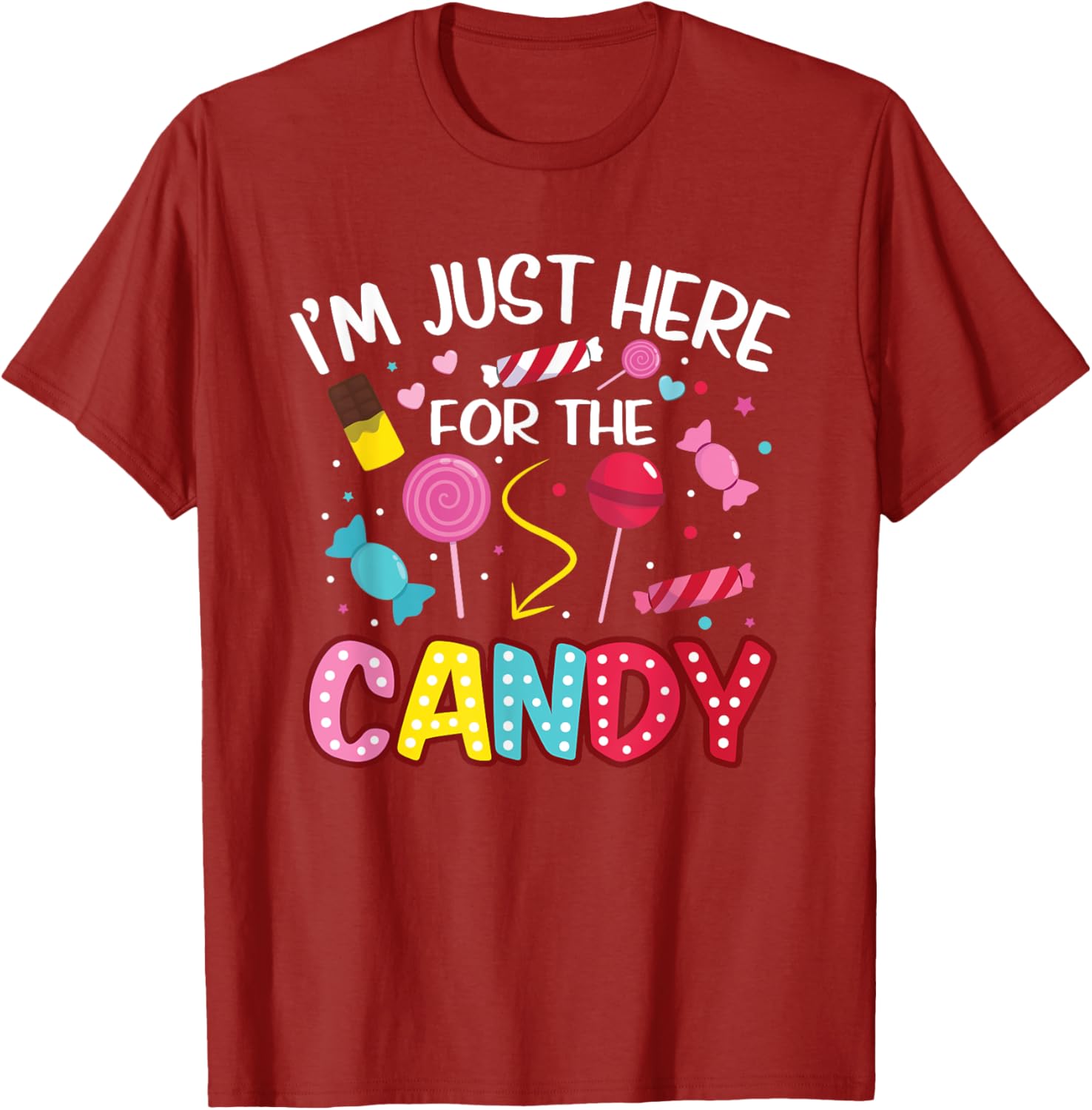 Cute I'm Just Here For The Candy Lollipop Halloween T-Shirt for Kids - 4