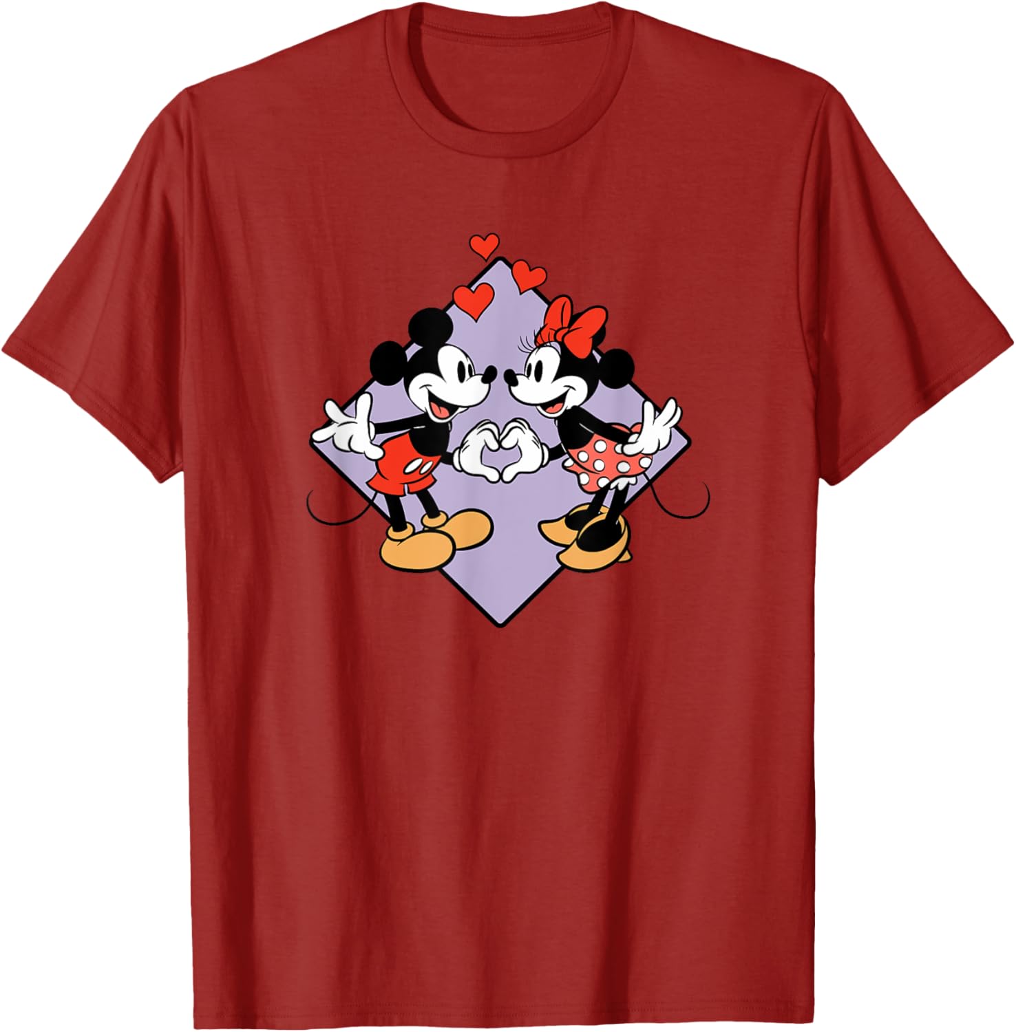 Cute Mickey and Minnie Valentine's Day Short Sleeve T-Shirt for Couples - 7