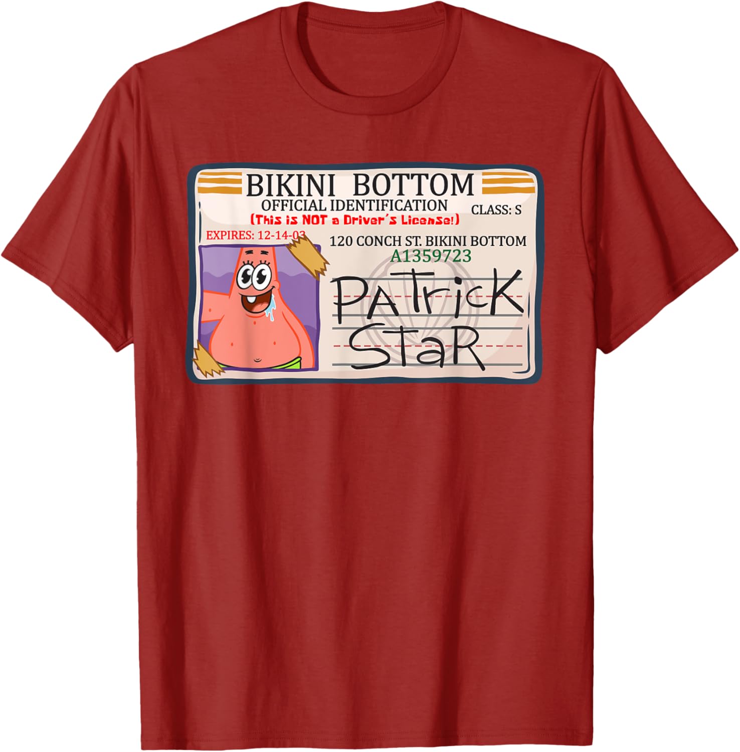 Mademark x SpongeBob Bikini Bottom Patrick Star Driving License T-Shirt - 15