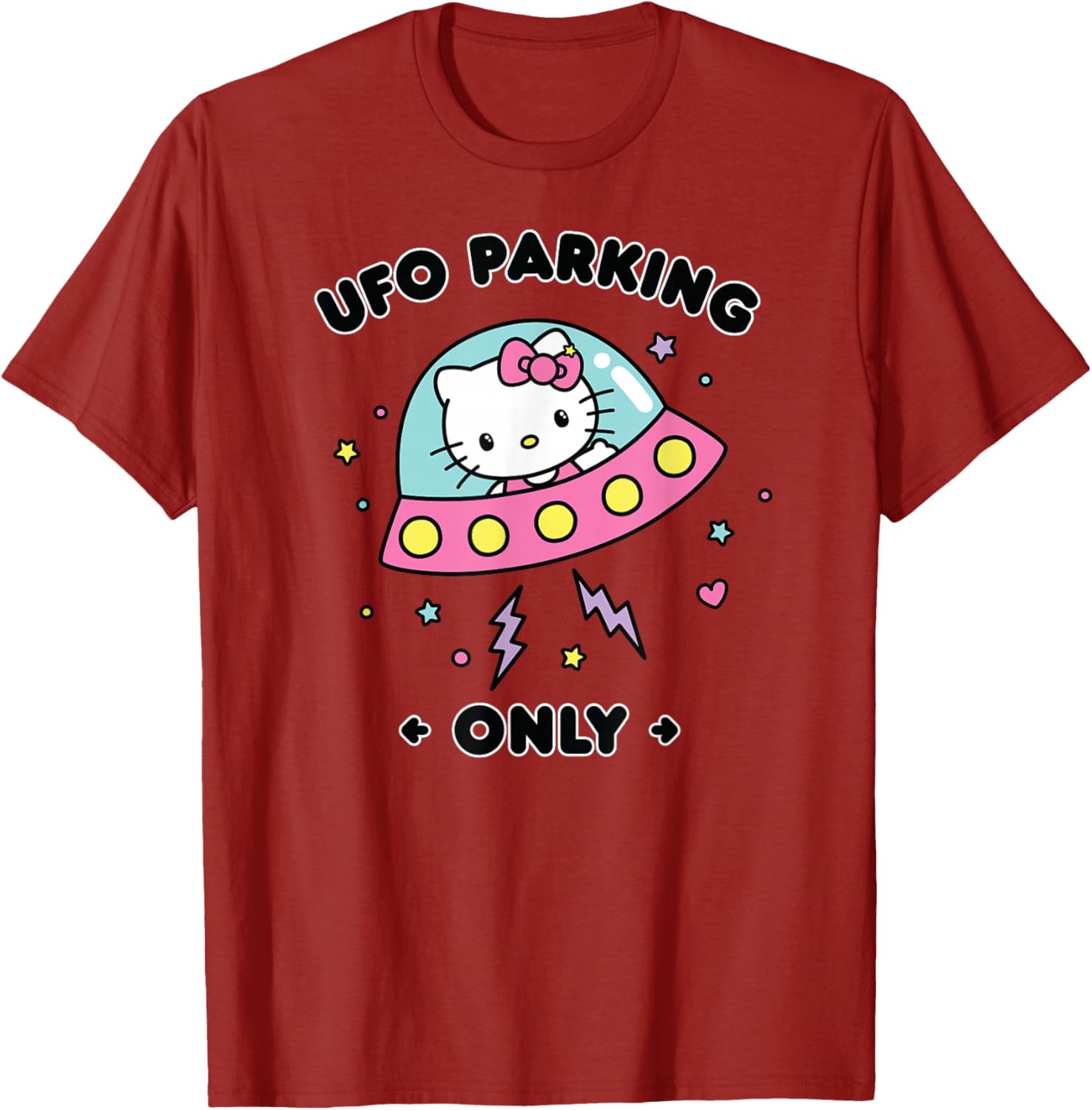 Hello Kitty UFO Parking Only Area 51 Alien Spaceship T-Shirt for Fun Lovers - 10