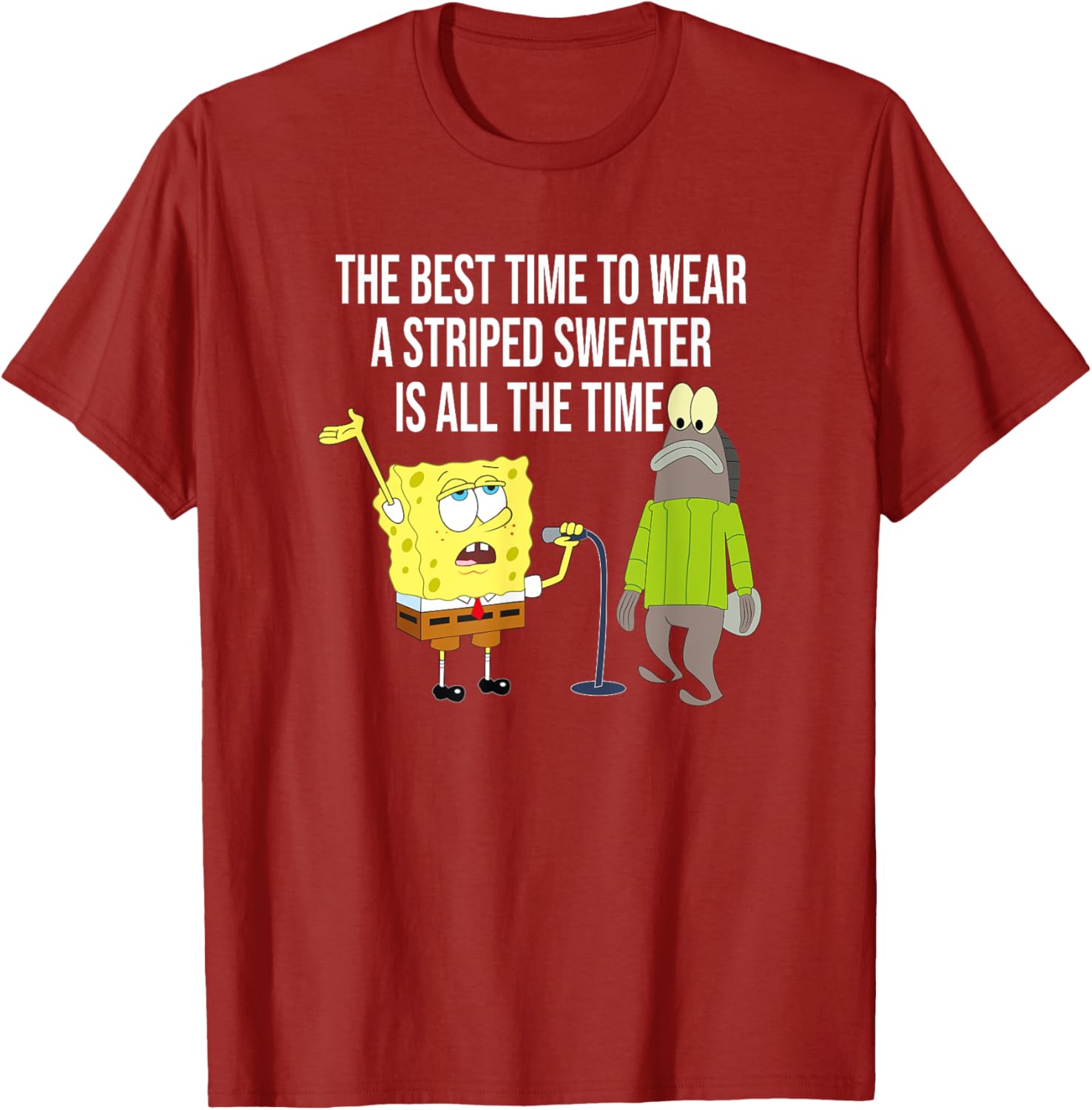 Mademark x SpongeBob SquarePants Striped Sweater T-Shirt for Fun Style - 4