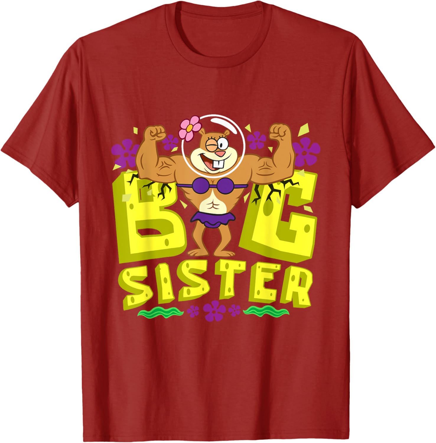Mademark SpongeBob SquarePants Big Sister Strong Sister T-Shirt for Girls - 18