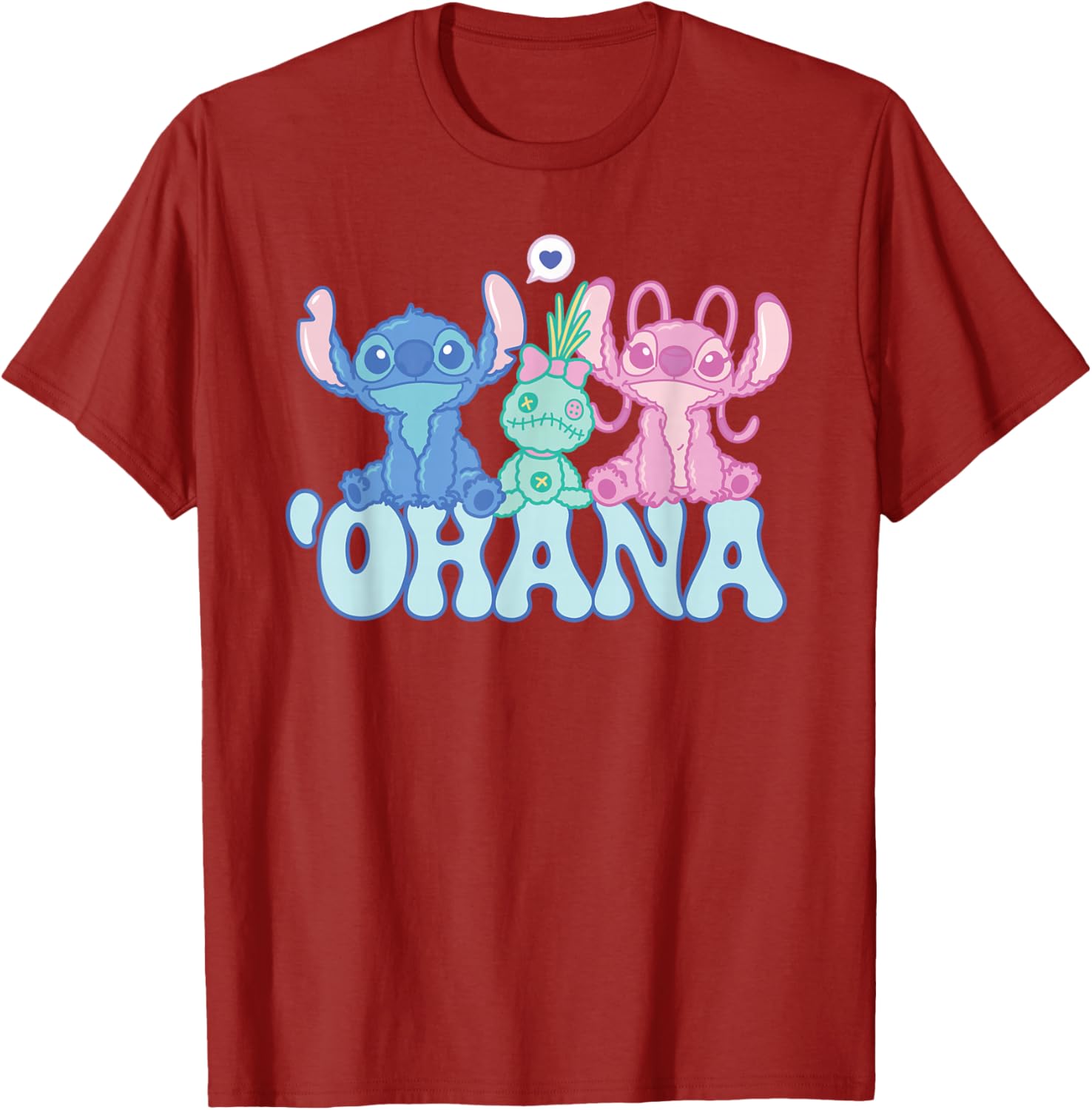 Cute Disney Stitch Ohana T-Shirt with Angel and Scrump for Kids and Adults - 6