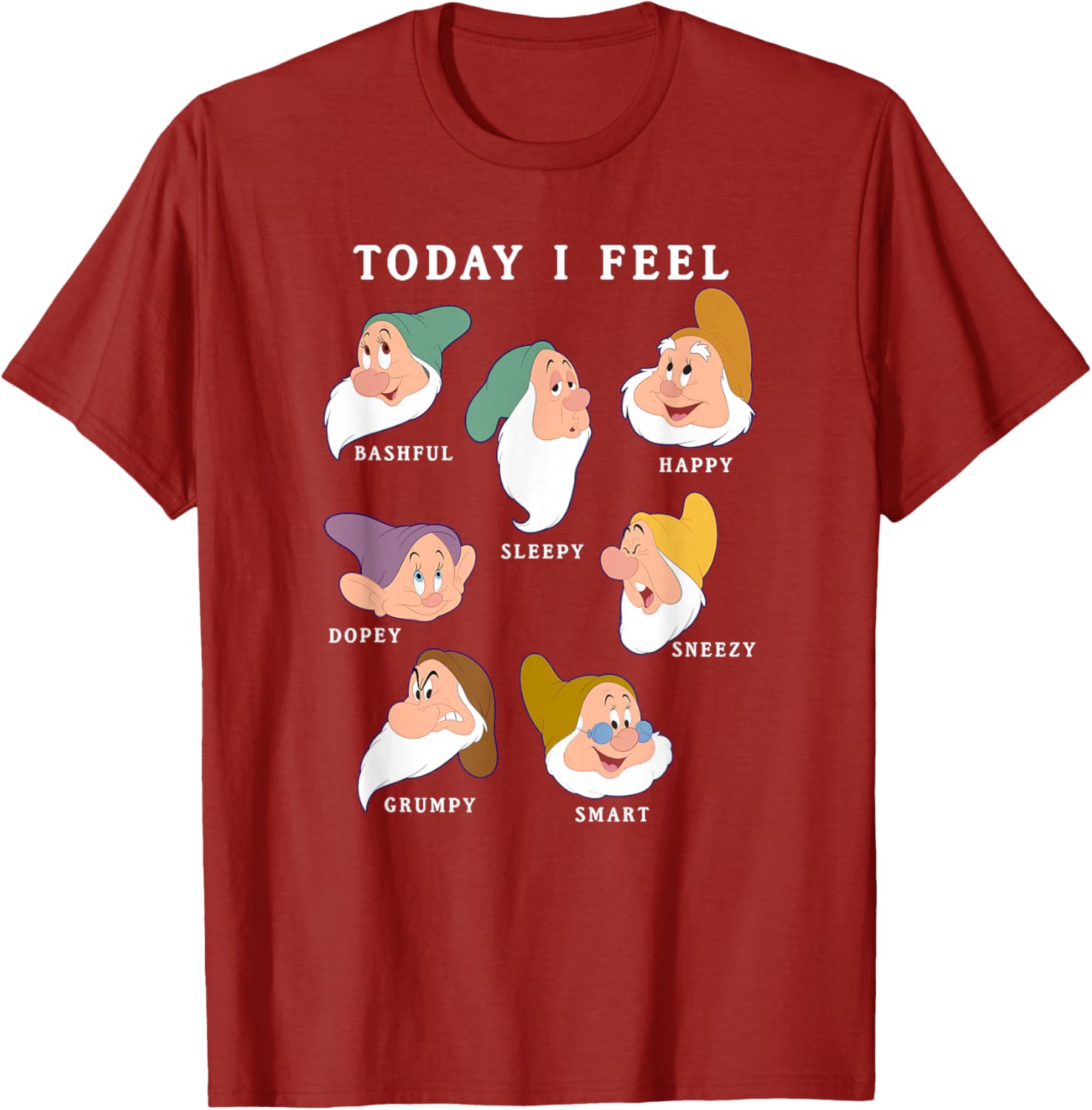 Disney Snow White T-Shirt with Seven Dwarfs Expressions for Fans - 6