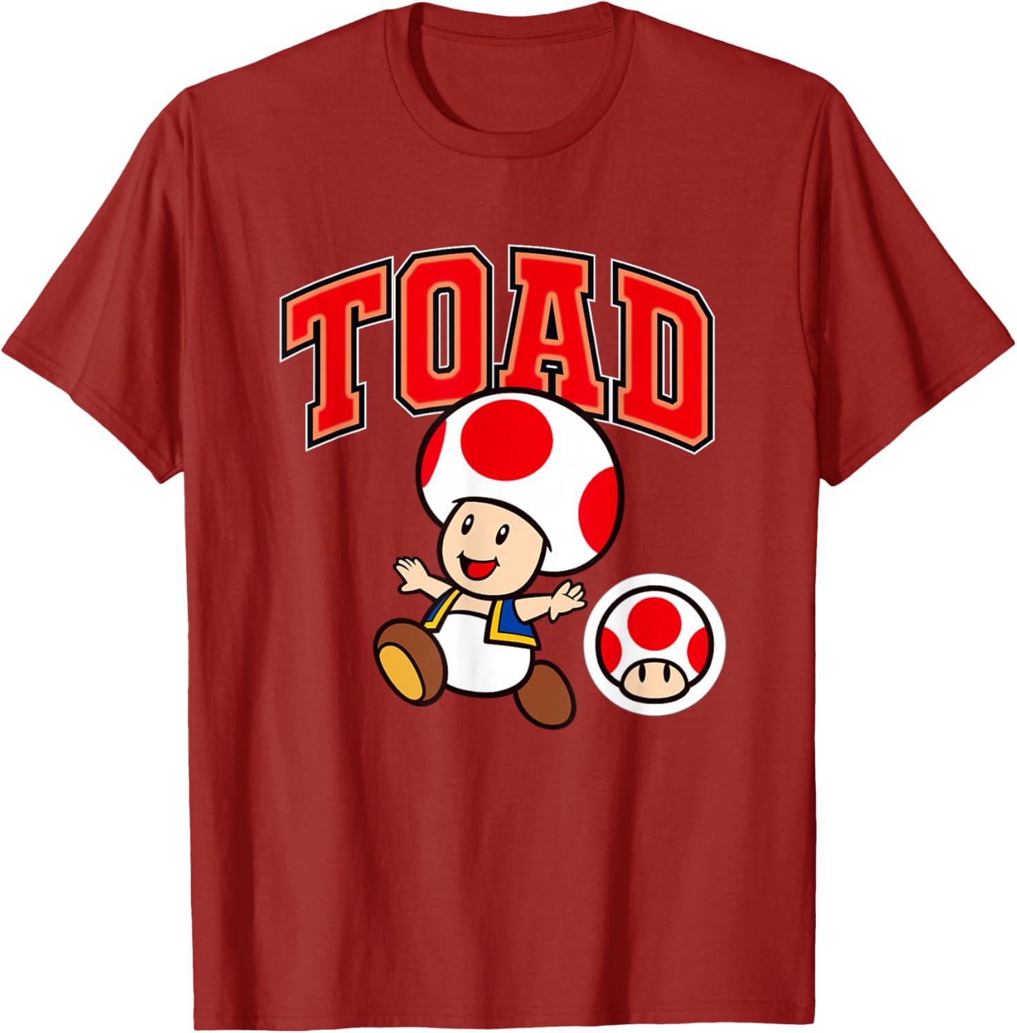 Super Mario Toad Collegiate Style T-Shirt for Fun Gaming Fashion - 2