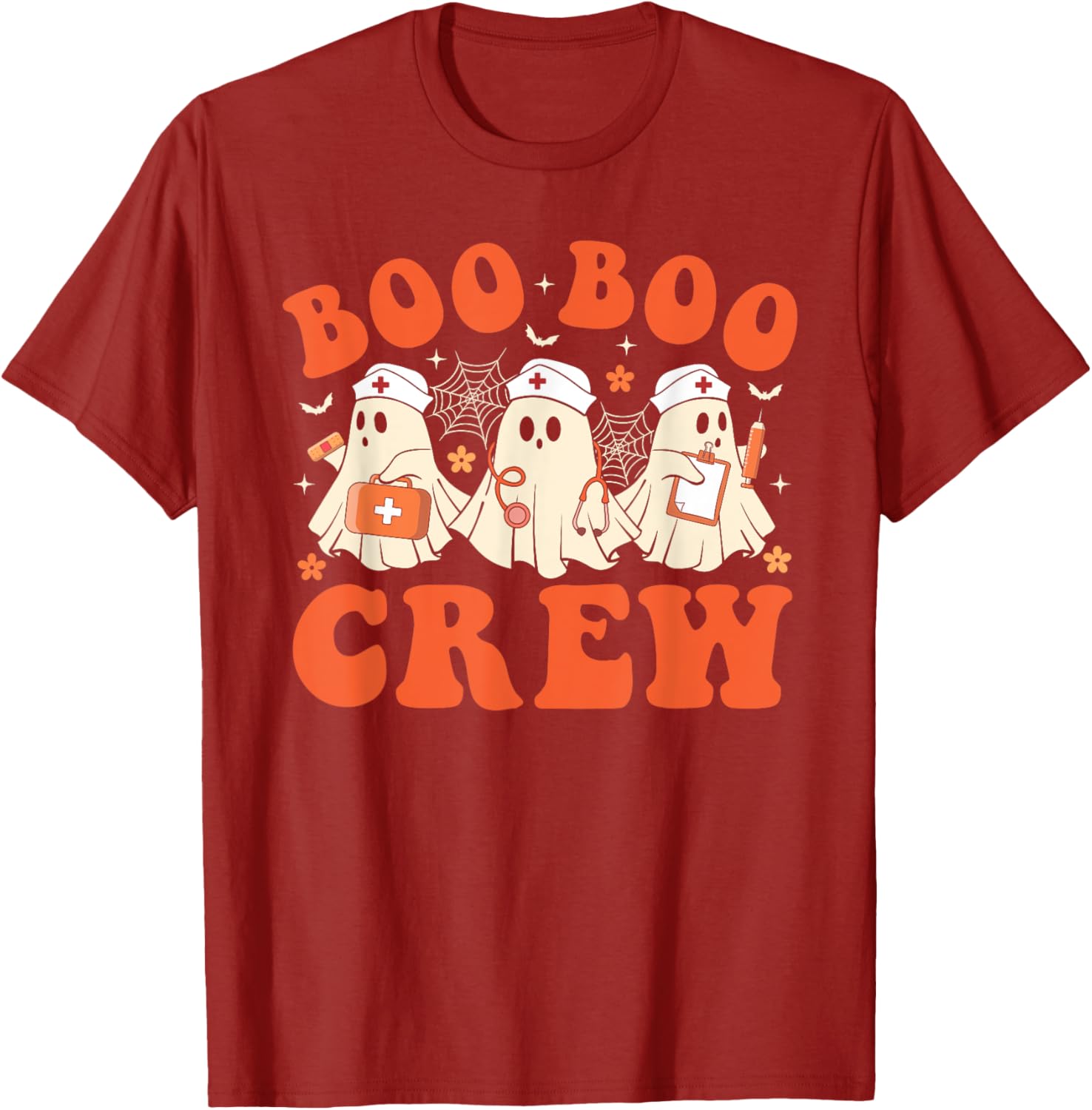 Boo Boo Crew Nurse Ghost Scrub Top Halloween Costume T-Shirt for Nurses - 16