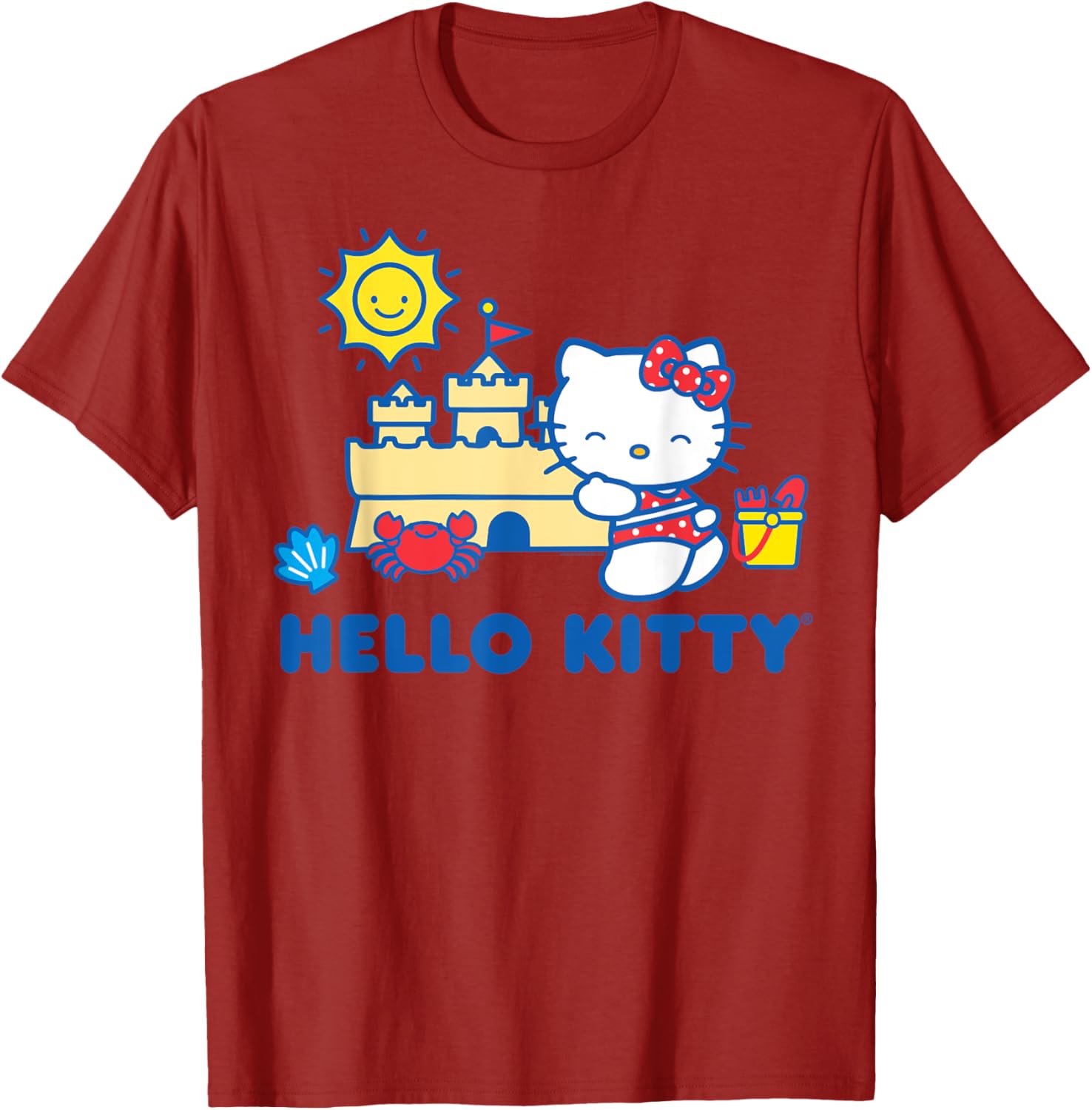 Hello Kitty Summer Sandcastle T-Shirt for Beach Fun and Playful Style - 14