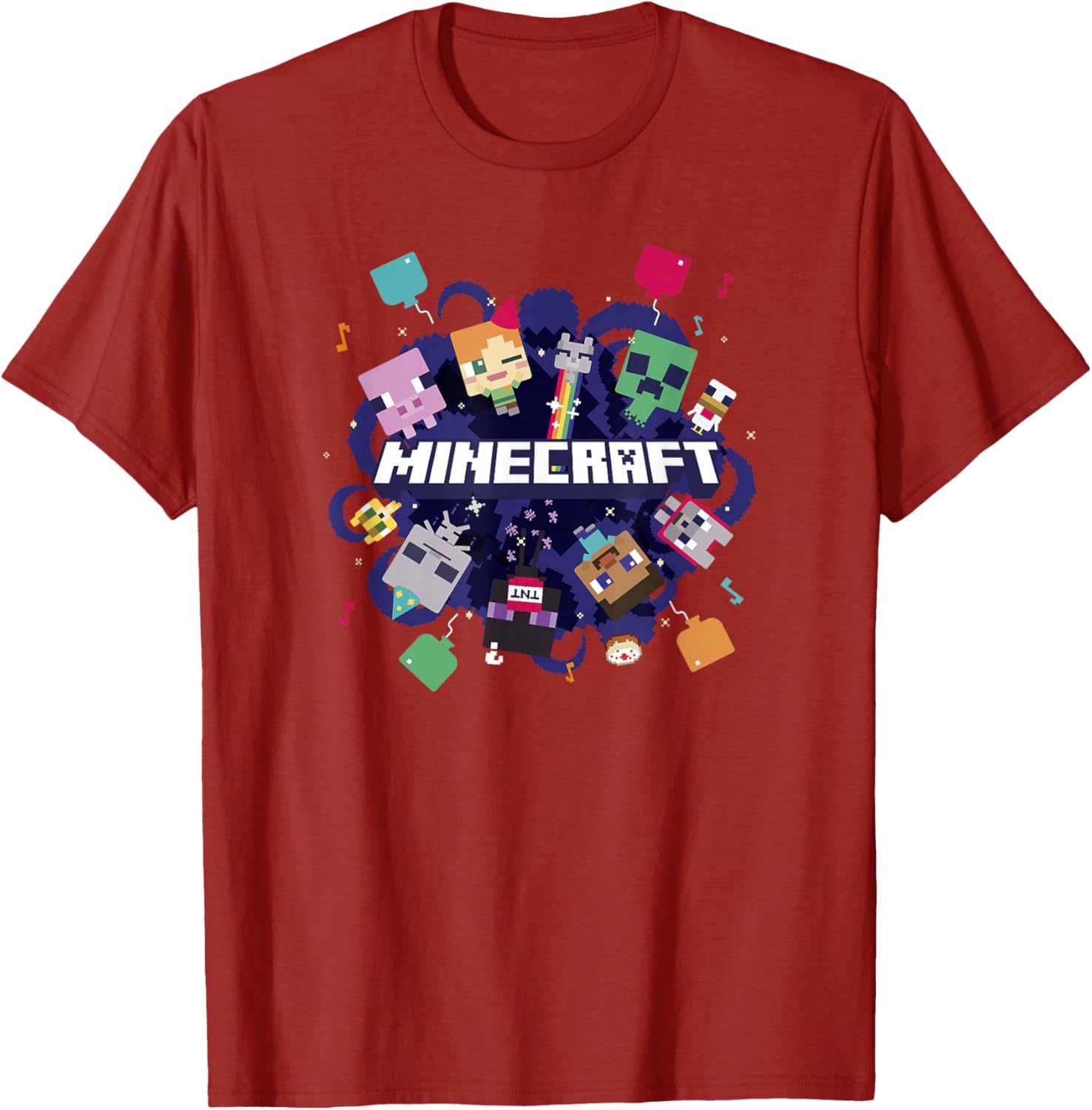Minecraft Chibi Mobs Party Celebration T-Shirt for Fun Fans - 1