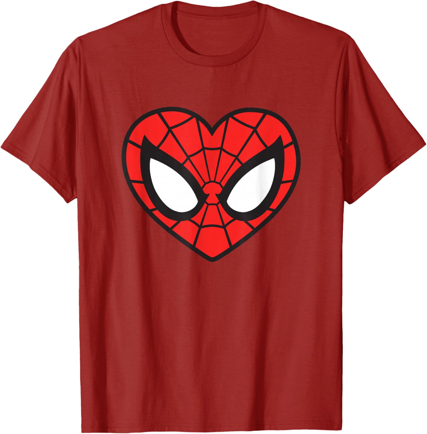 Marvel Spider-Man Heart Mask Logo T-Shirt Stylish Graphic Tee for Fans - 18