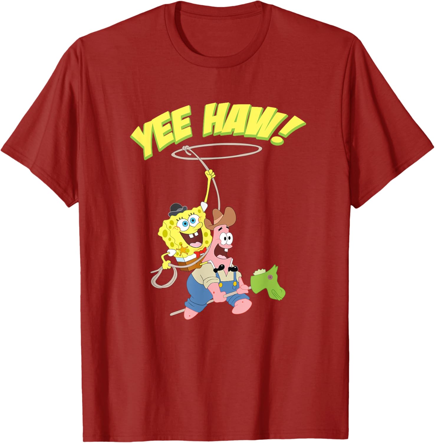 Mademark SpongeBob Patrick Cowboy Yee Haw T-Shirt Fun Apparel for Kids - 12