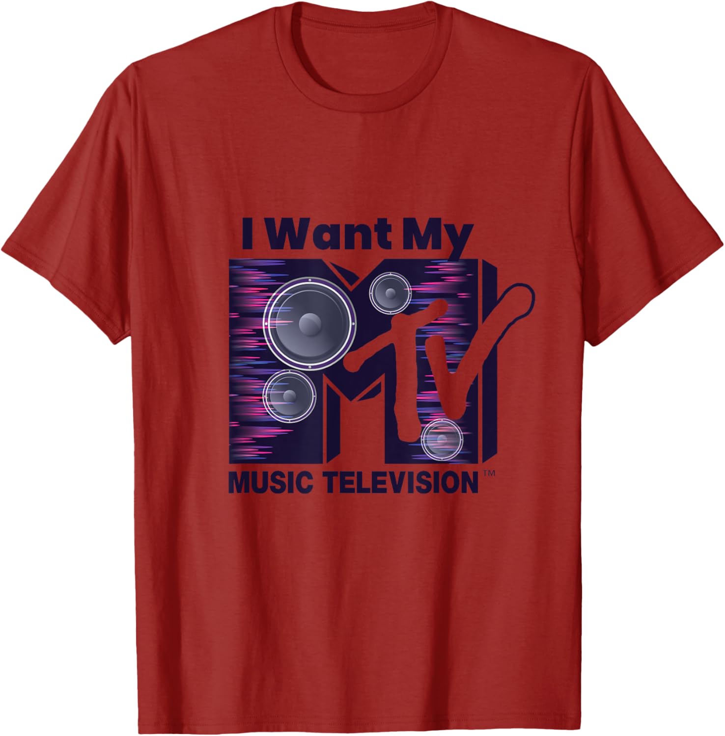 Mademark x MTV Violet Blue T-Shirt with Iconic Logo and Boom Box Design - 8