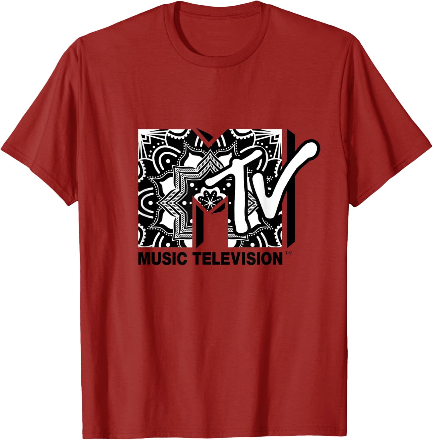 Mademark x MTV Mandala Black and White Logo T-Shirt for Trendy Style - 13