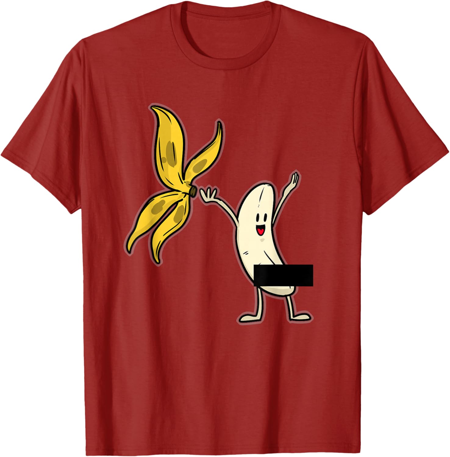 Funny Banana Striptease Censored Adult Tee Shirt for Humor Lovers - 4