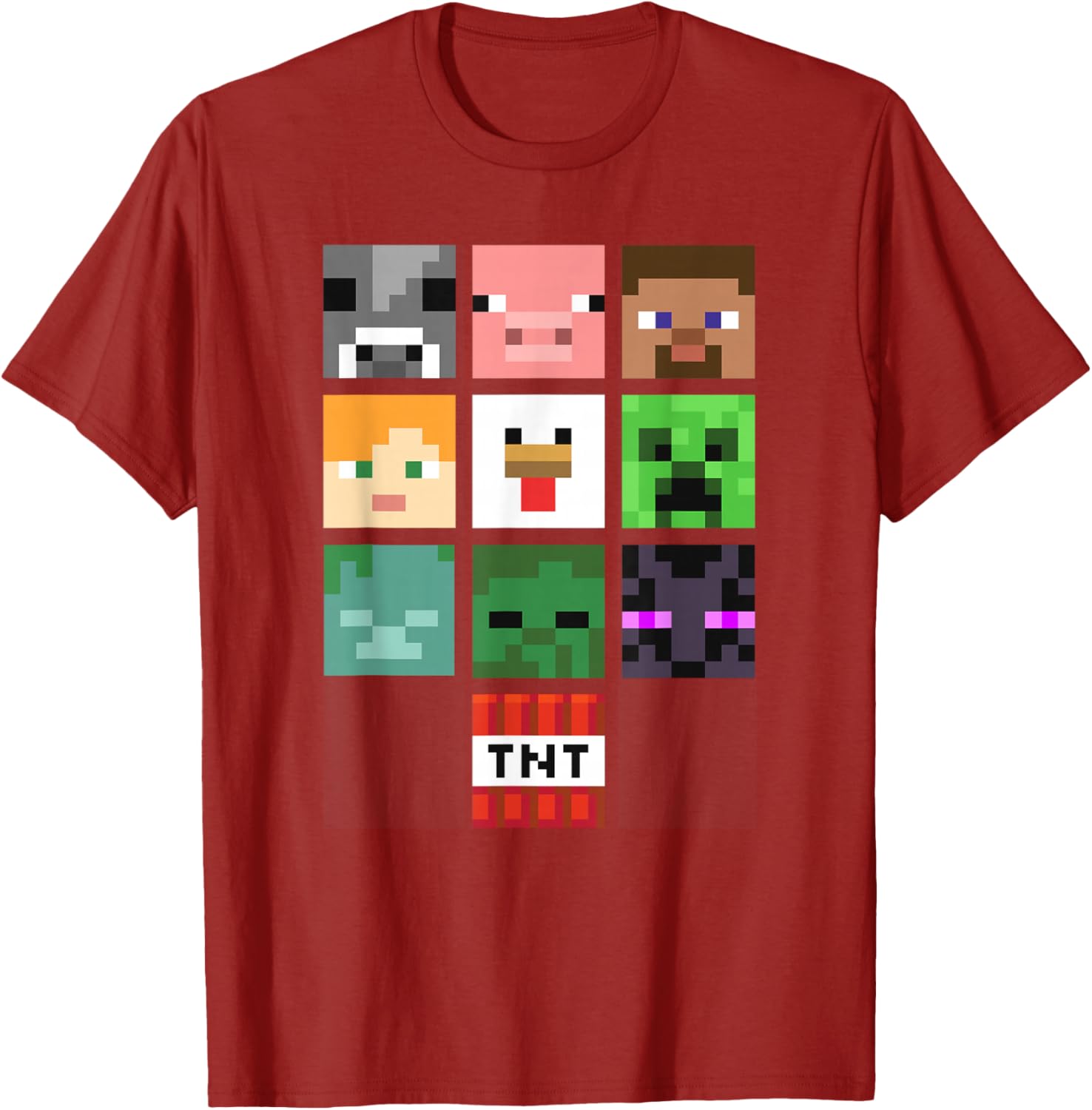 Minecraft Group Shot Faces Collage T-Shirt Fun Gaming Apparel - 10