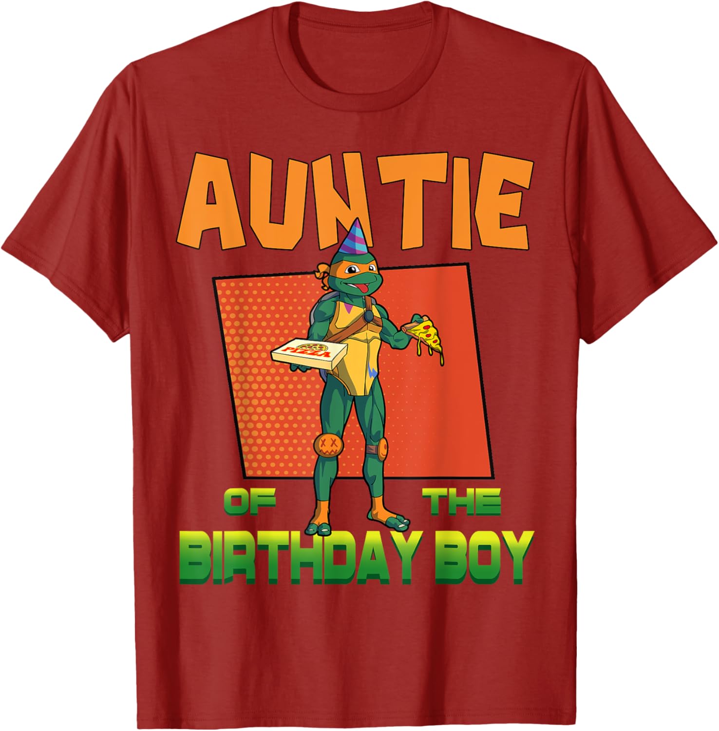 Mademark Teenage Mutant Ninja Turtles Mikey Pizza Party T-Shirt for Aunties - 3