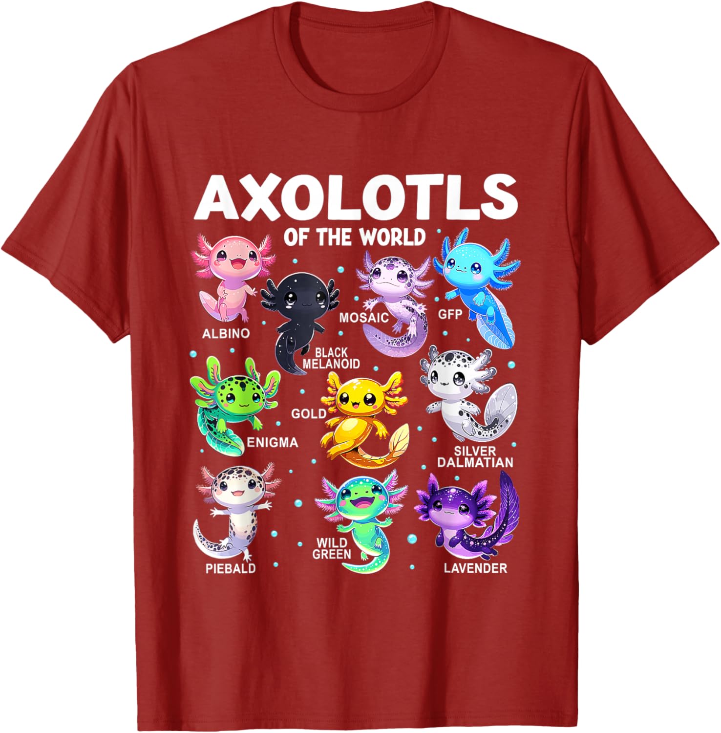 Kawaii Axolotl Graphic Tee Cute Animal T-Shirt for Axolotl Lovers - 13