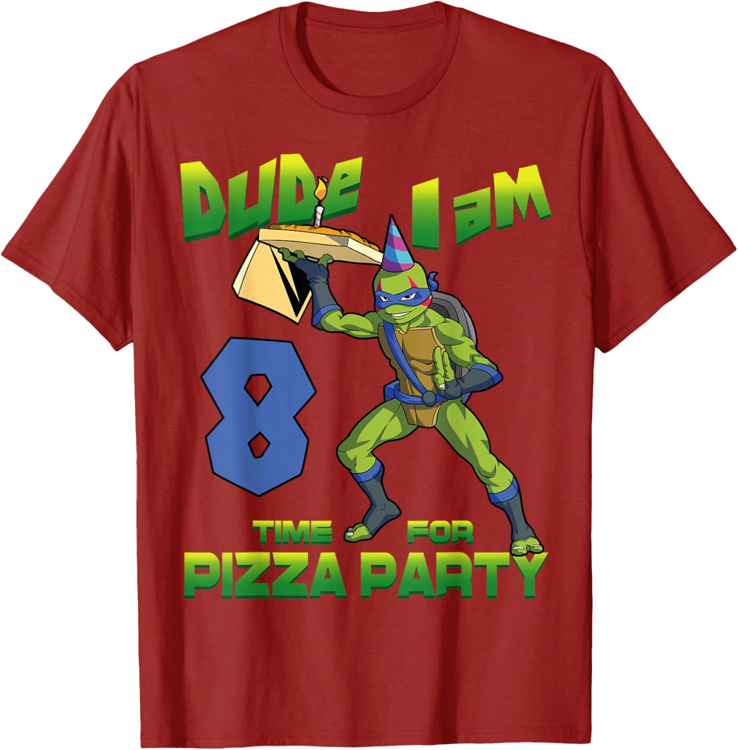 Mademark TMNT Leo Pizza Birthday T-Shirt for 8 Year Old Boys Fun Gift - 2