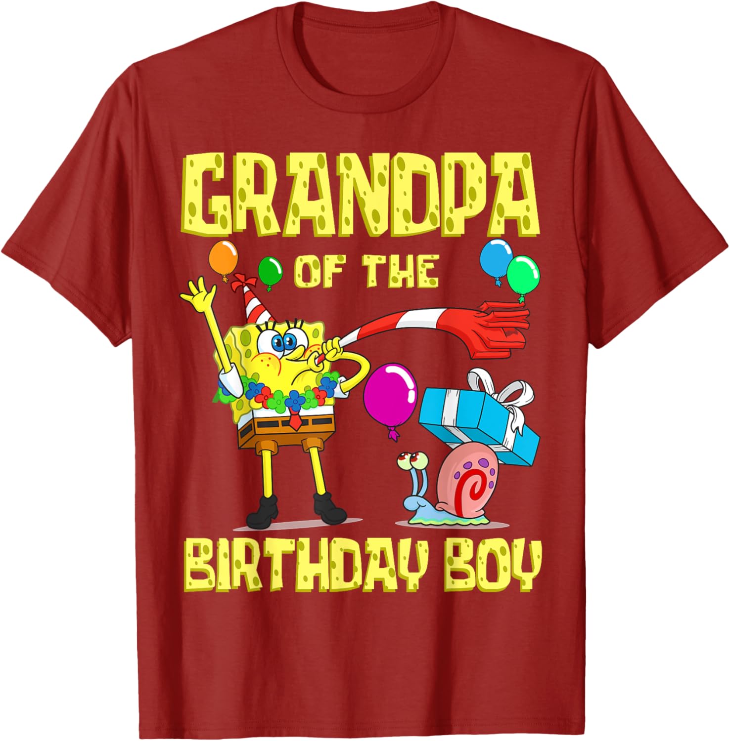 SpongeBob Grandpa of the Birthday Boy Theme Party T-Shirt for Kids - 14