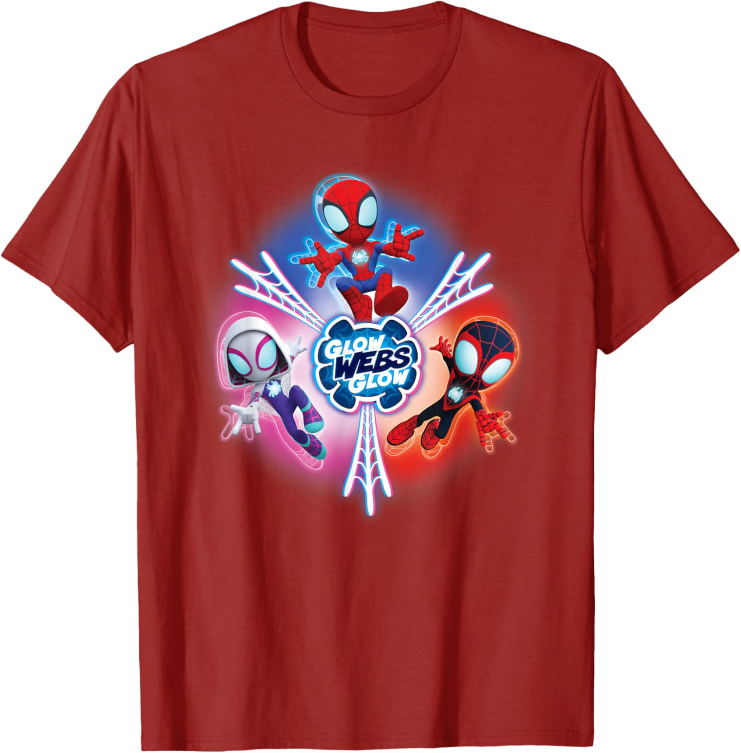 Marvel Spidey and Friends Glow Webs T-Shirt for Kids and Fans - 3