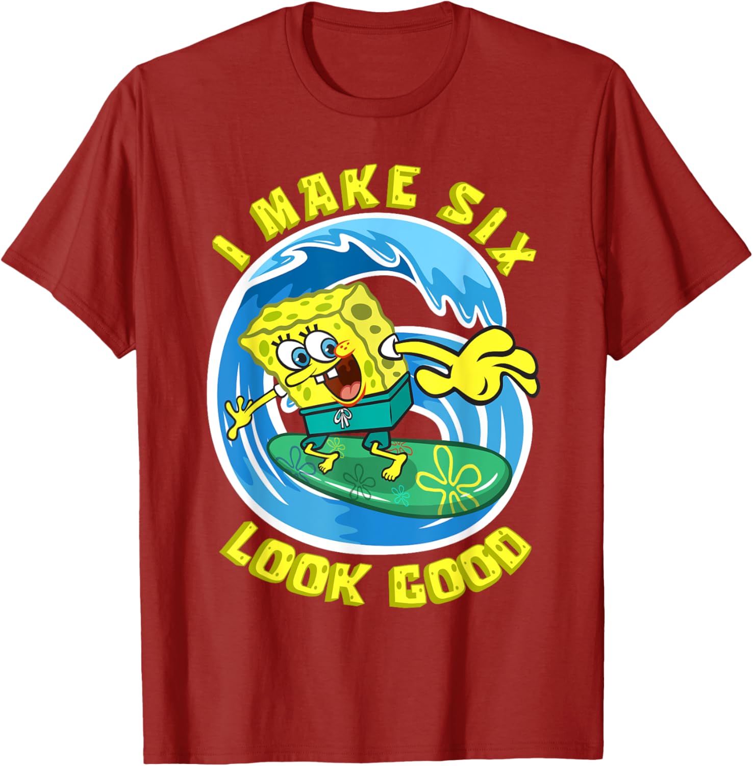 Mademark SpongeBob SquarePants 6th Birthday T-Shirt for Kids Fun Gift - 8