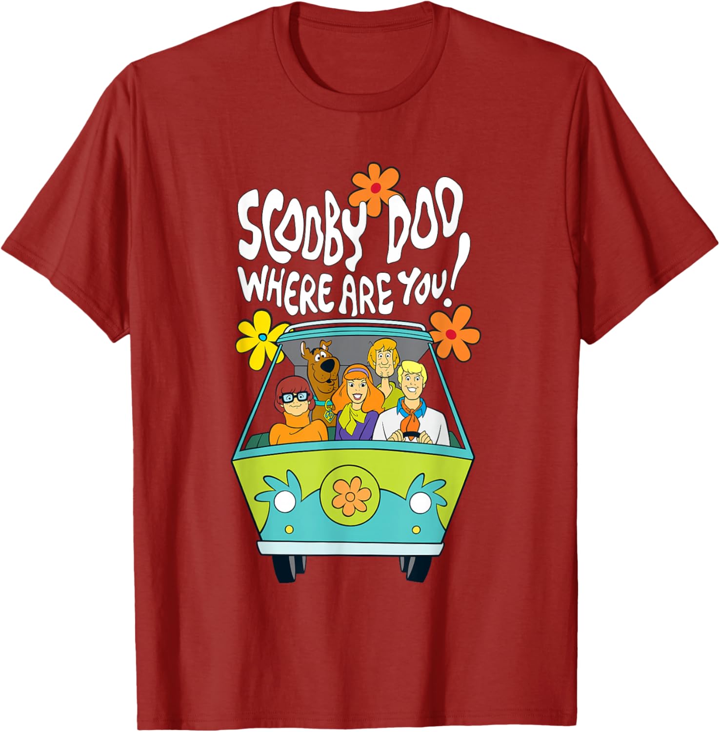 Scooby-Doo Vintage Mystery Machine Floral T-Shirt for Fun Style - 17