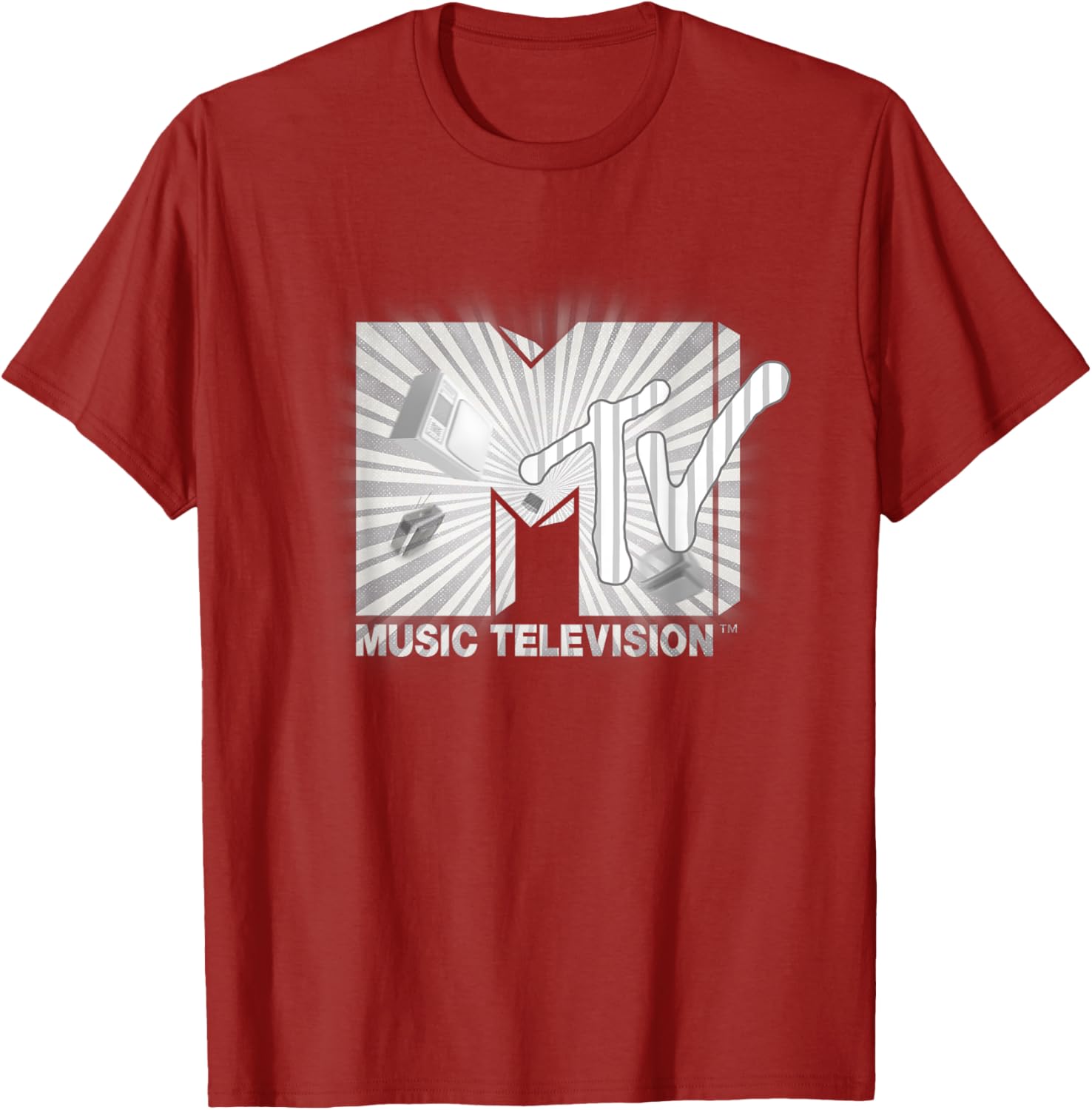 Mademark x MTV Vintage Logo T-Shirt with Retro TV and Ham Radio Design - 5