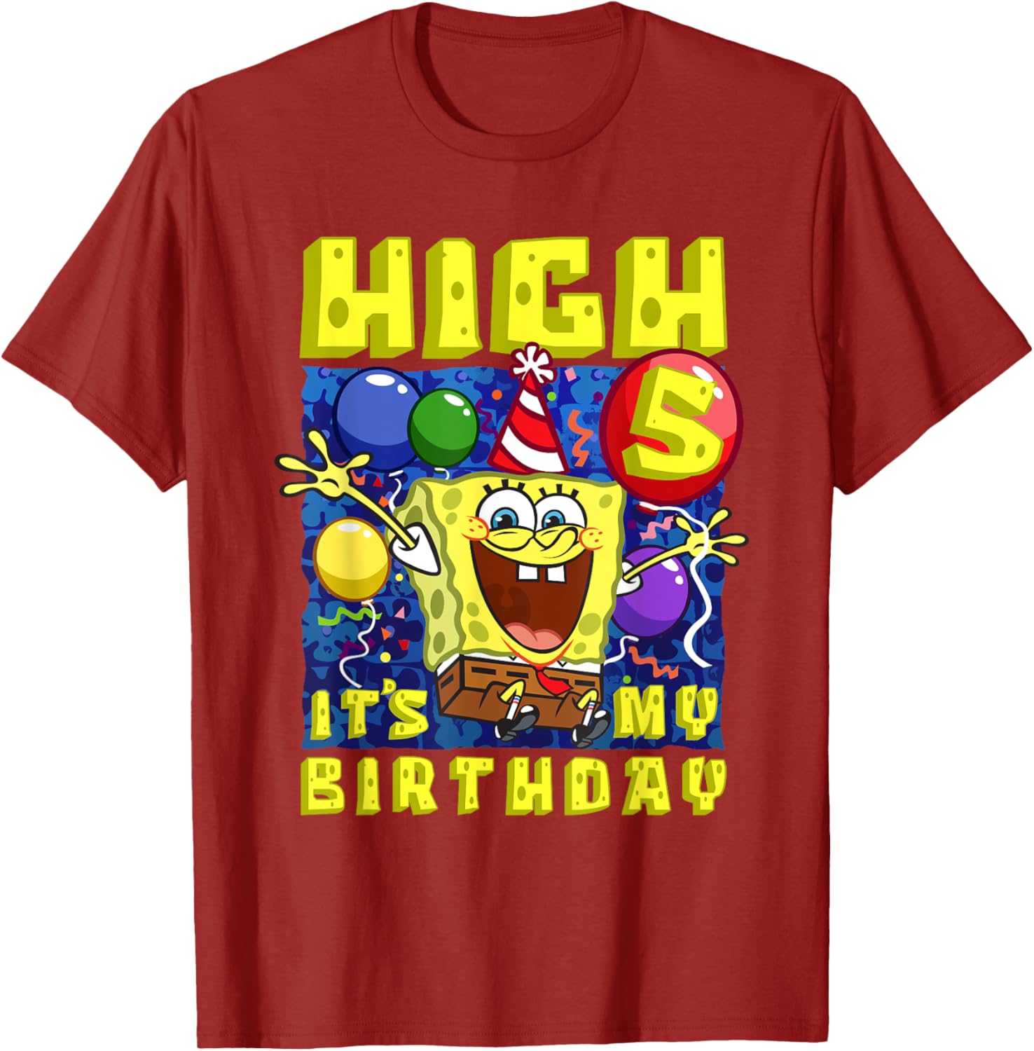 SpongeBob SquarePants Birthday T-Shirt for Boys and Girls Age 5 - 3
