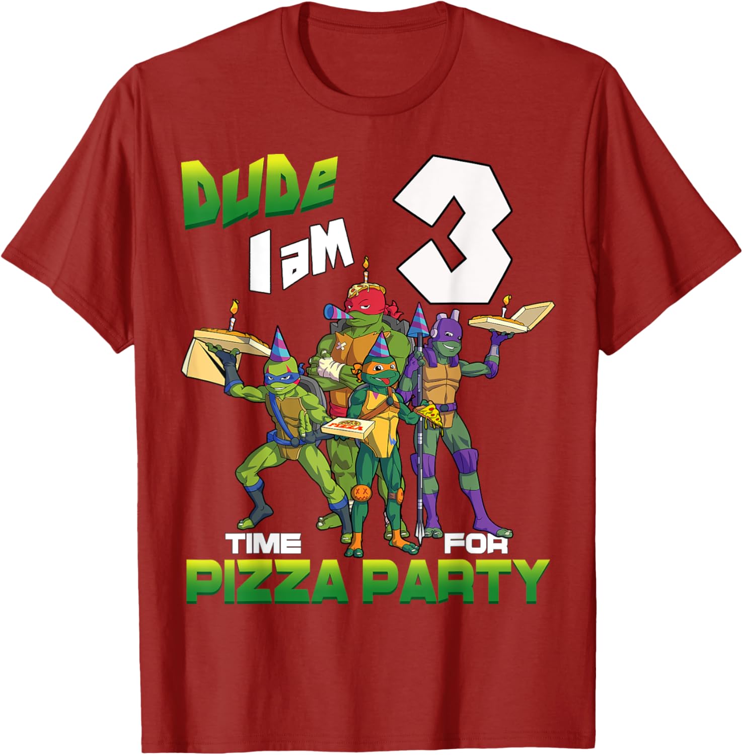 Mademark TMNT 3rd Birthday T-Shirt for Boys - Turtles Pizza Party Fun - 3
