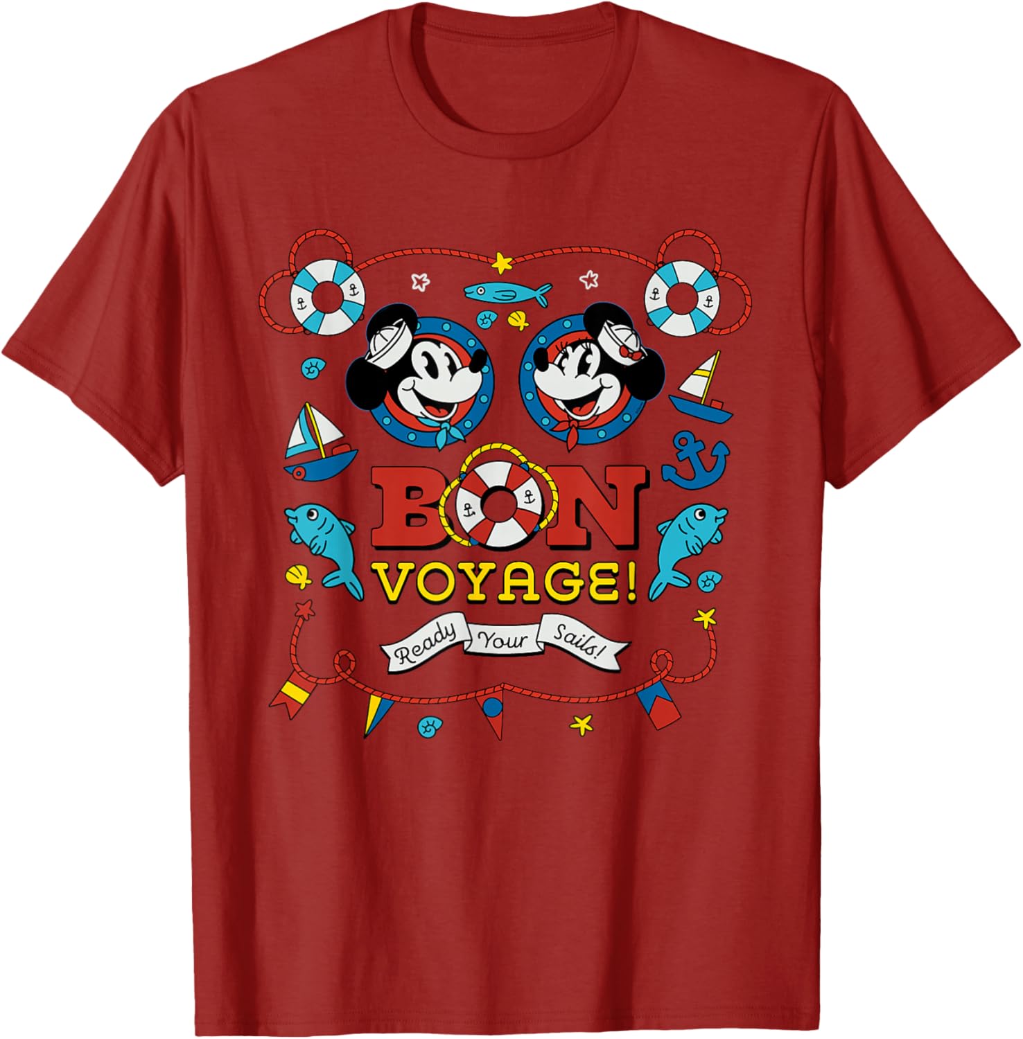 Disney Cruise Mickey and Minnie Mouse Bon Voyage Vacation T-Shirt - 14