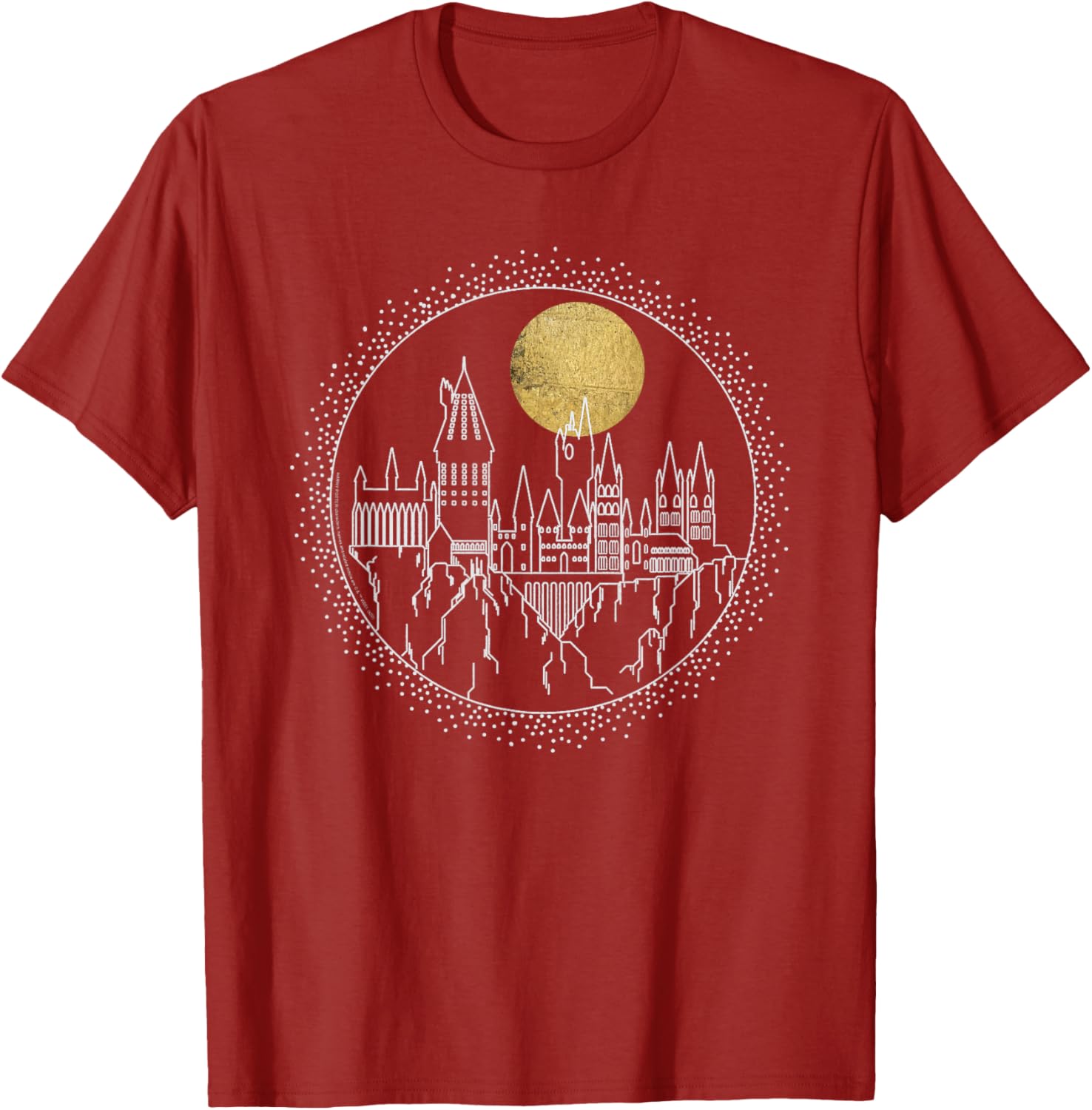 Harry Potter Hogwarts Full Moon Line Art T-Shirt for Fans and Wizards - 8