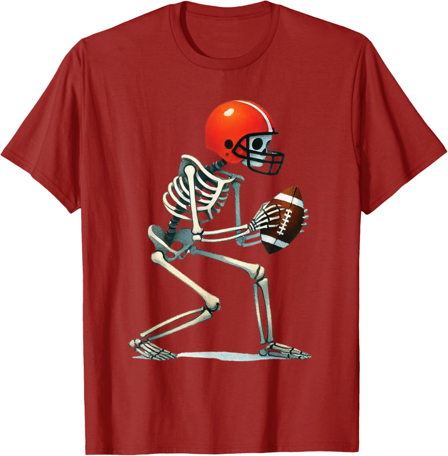 Funny Skeleton Football Halloween Costume Tee for Boys and Men - 1