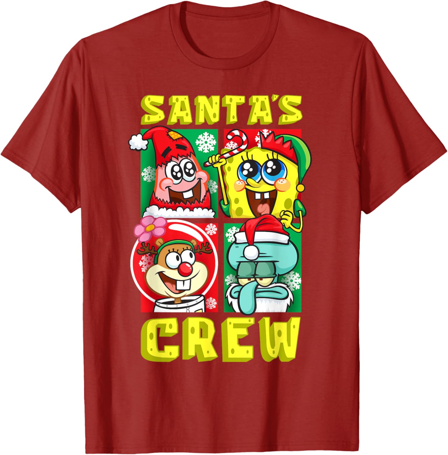 Mademark SpongeBob Christmas Crew Fun T-Shirt with Santa Patrick Sandy Squidward - 20