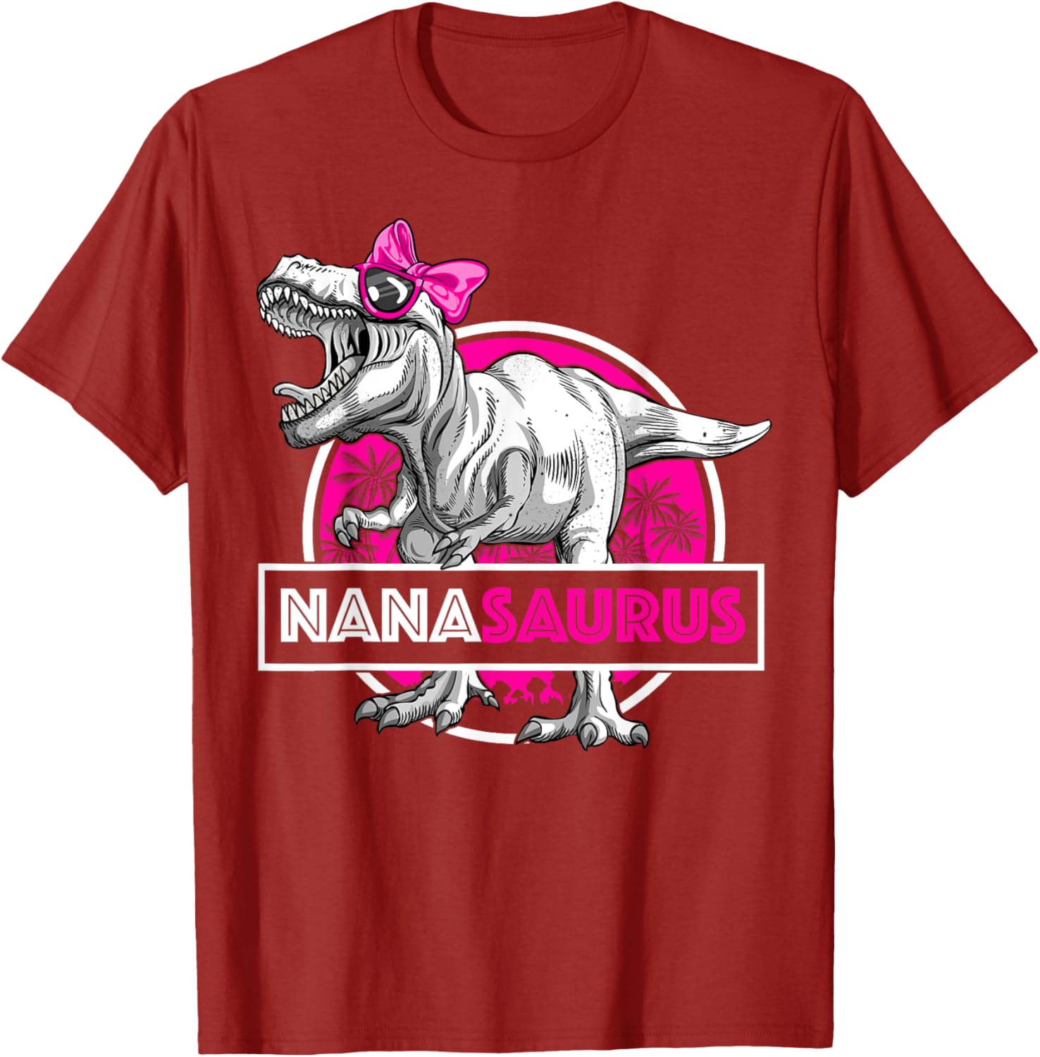 Funny Nanasaurus T-Rex Matching Dinosaur T-Shirt for Grandma and Kids - 3