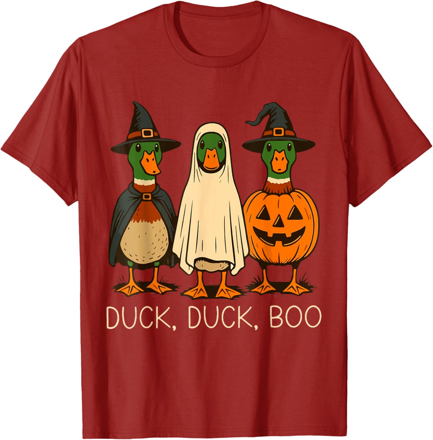 Cute Duck Duck Boo Halloween Pumpkin T-Shirt for Fall Fun - 6