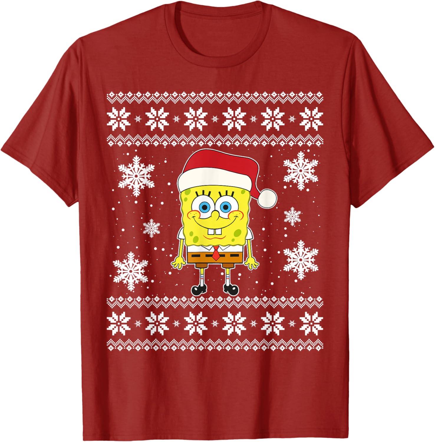 Mademark SpongeBob SquarePants Holiday Christmas Graphic T-Shirt for Fun - 8