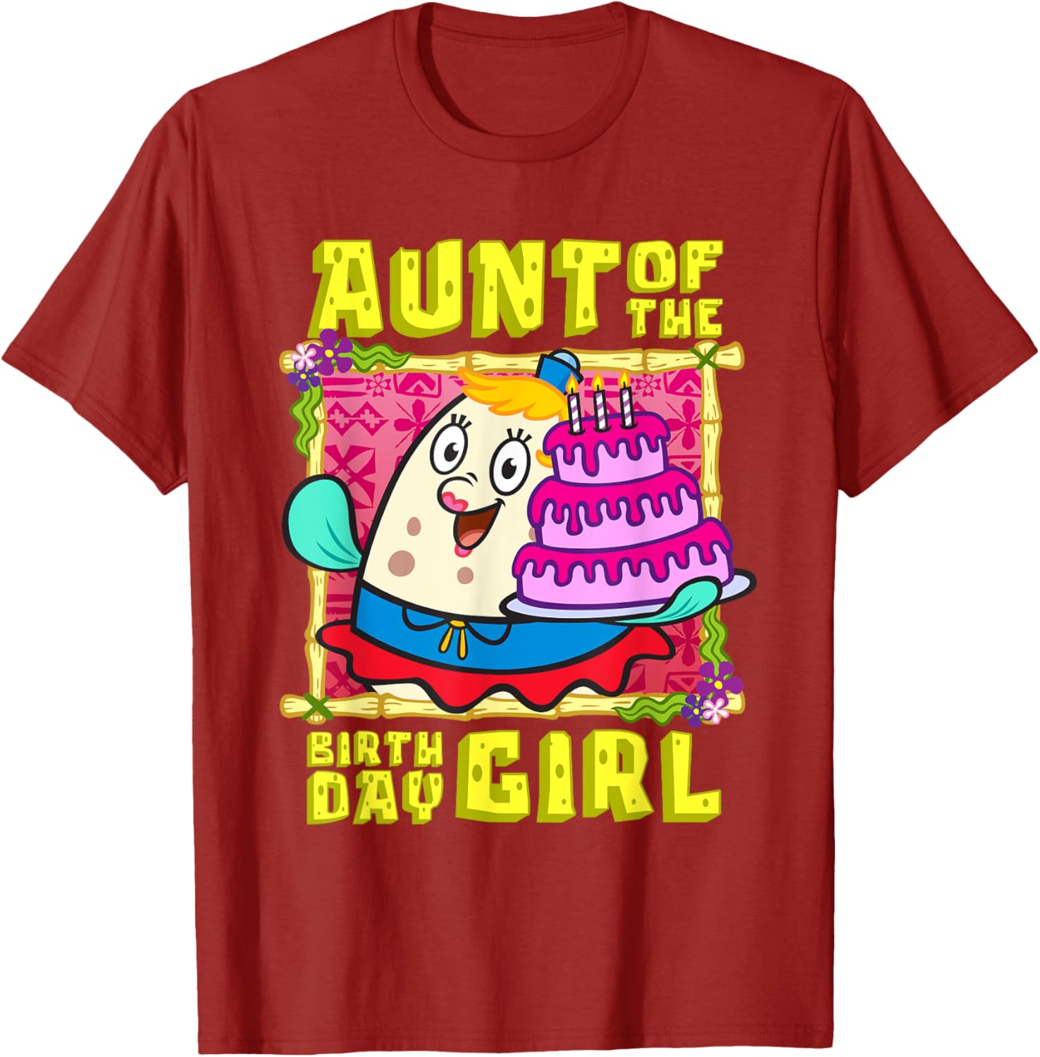 Mademark SpongeBob Aunt of the Birthday Girl Cake Match T-Shirt - 12
