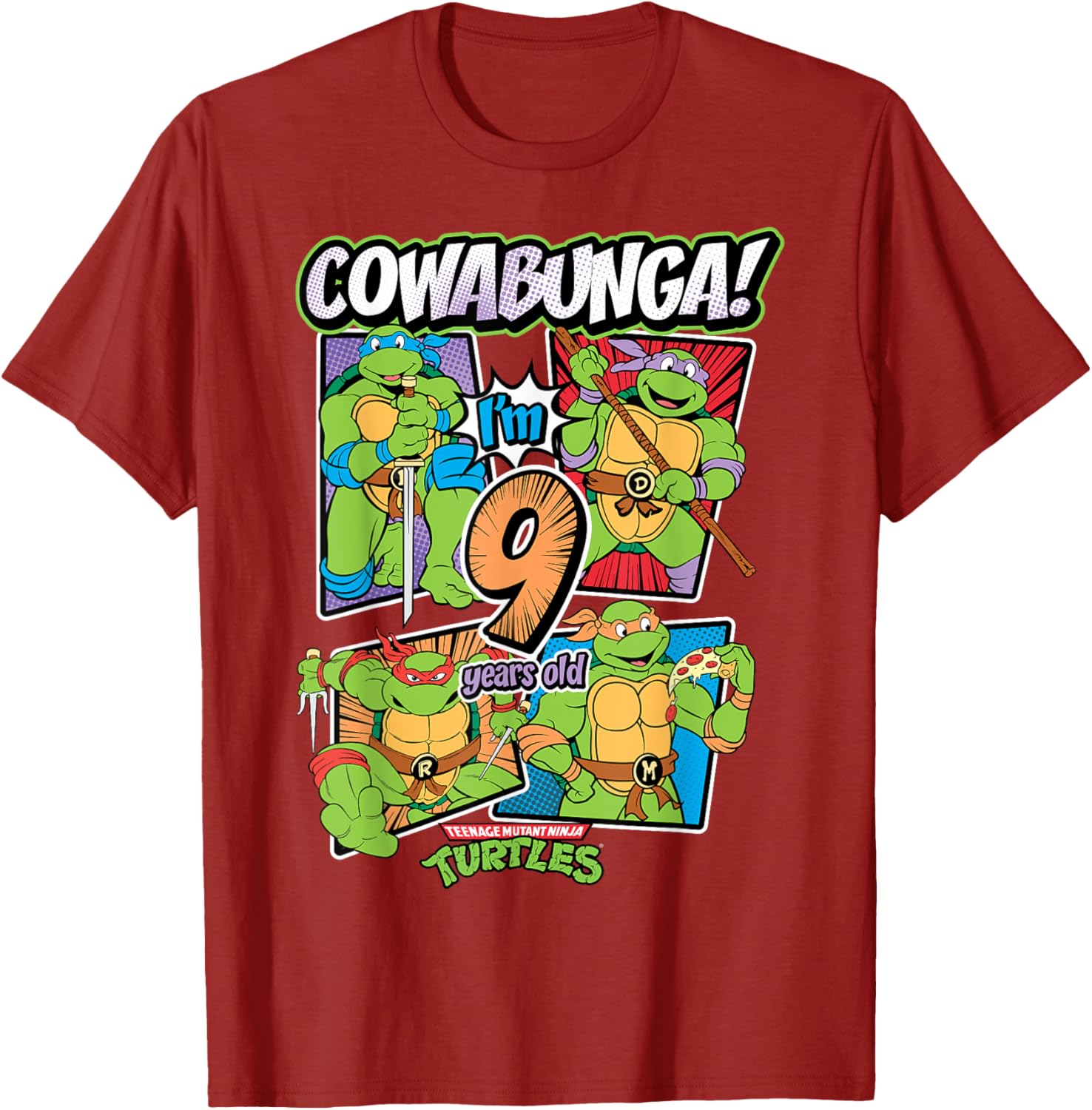 Mademark Teenage Mutant Ninja Turtles Cowabunga 9th Birthday T-Shirt - 15