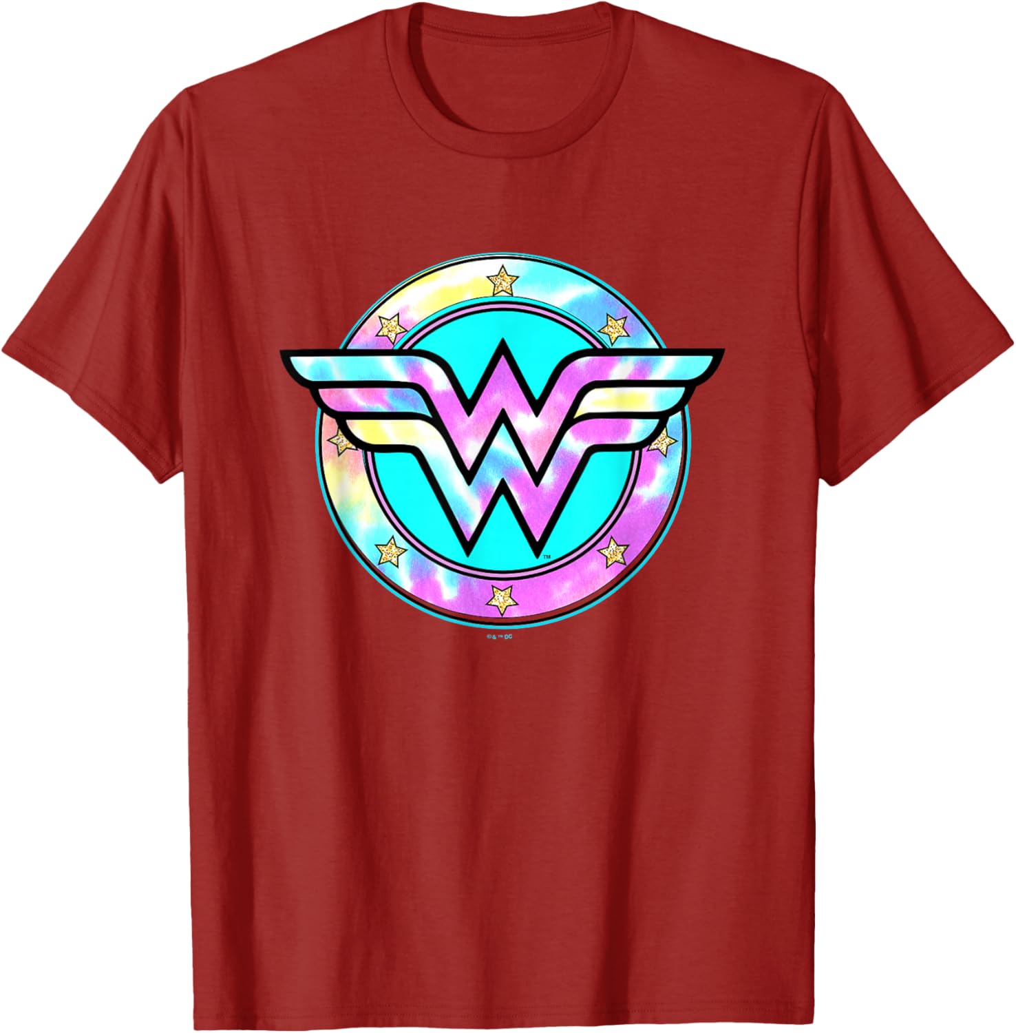 Wonder Woman Rainbow Tie-Dye Superhero Badge T-Shirt for Fans - 9