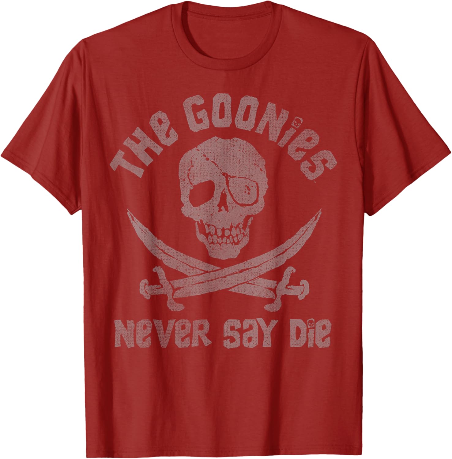 The Goonies Never Say Die Distressed Skull Swords Logo T-Shirt - 4
