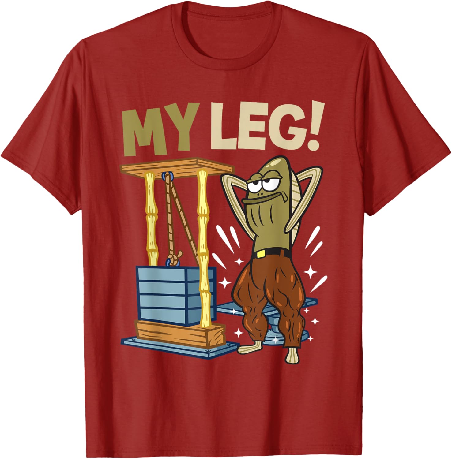 Mademark x SpongeBob My Leg Bodybuilding Funny T-Shirt for Leg Day - 5
