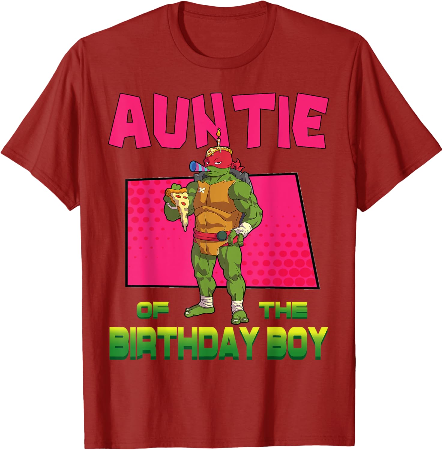 Mademark TMNT Raphael Pizza Party T-Shirt for Birthday Celebration - 24