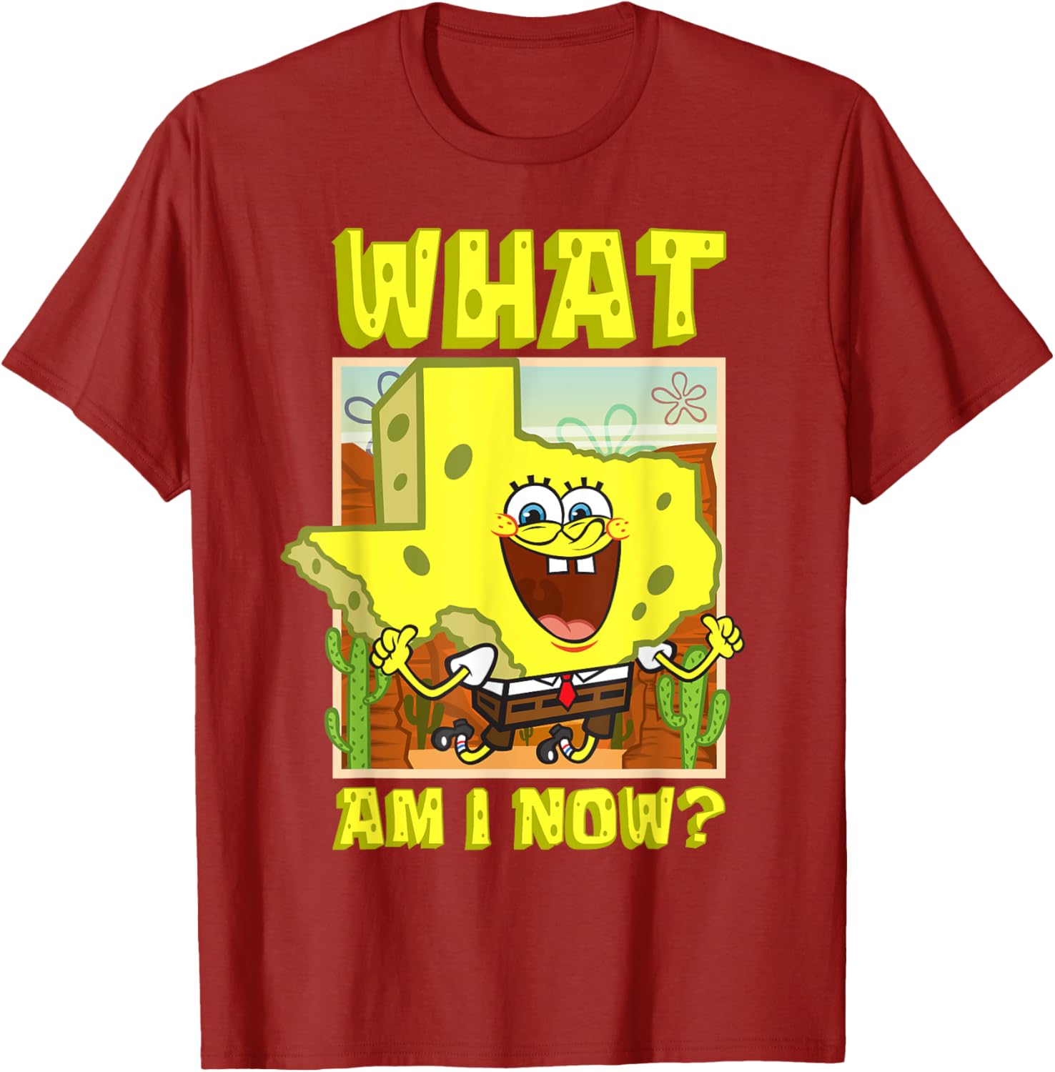 Mademark SpongeBob Texas Map T-Shirt for Fun Loving Texans - 17