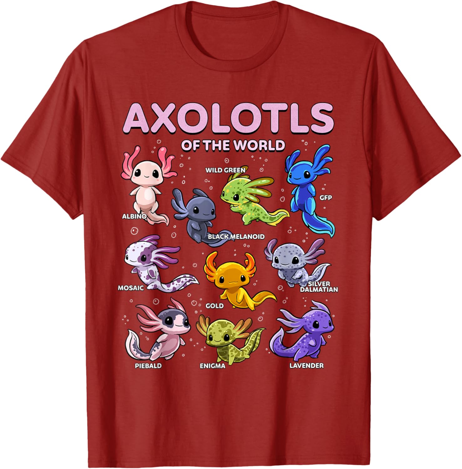 Kawaii Axolotl T-Shirt for Animal Lovers | Cute Axolotls of the World - 19