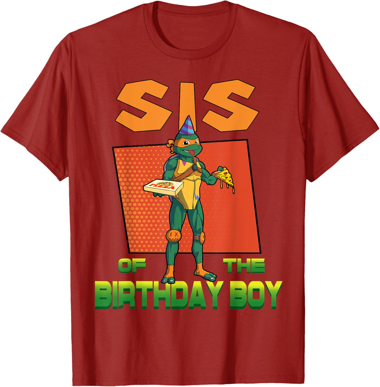 Mademark Teenage Mutant Ninja Turtles Mikey Pizza Birthday Party T-Shirt - 2